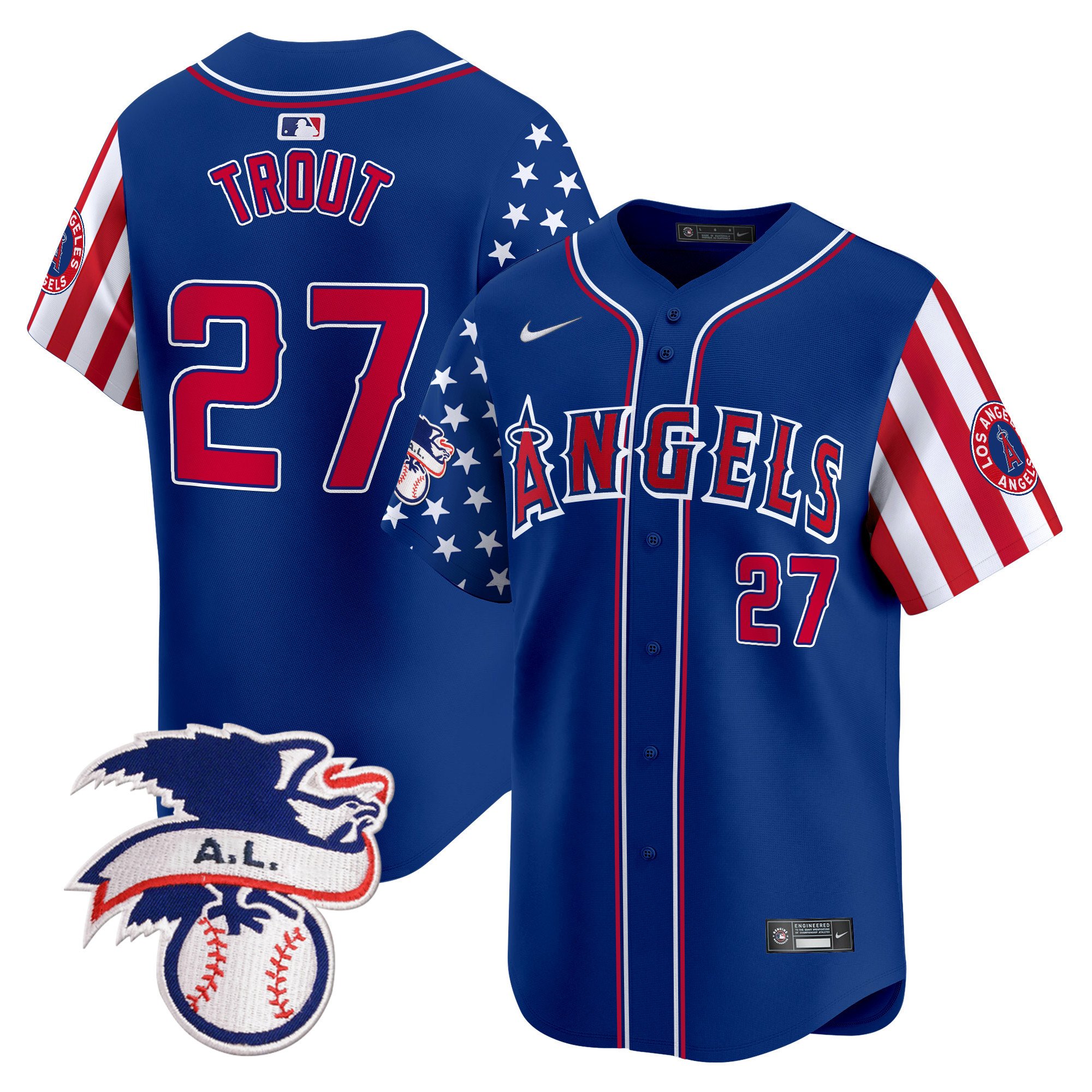 Men's Mike Trout Los Angeles Angels 2024 Fourth of July Vapor Premier Limited Royal Jersey - All Stitched
