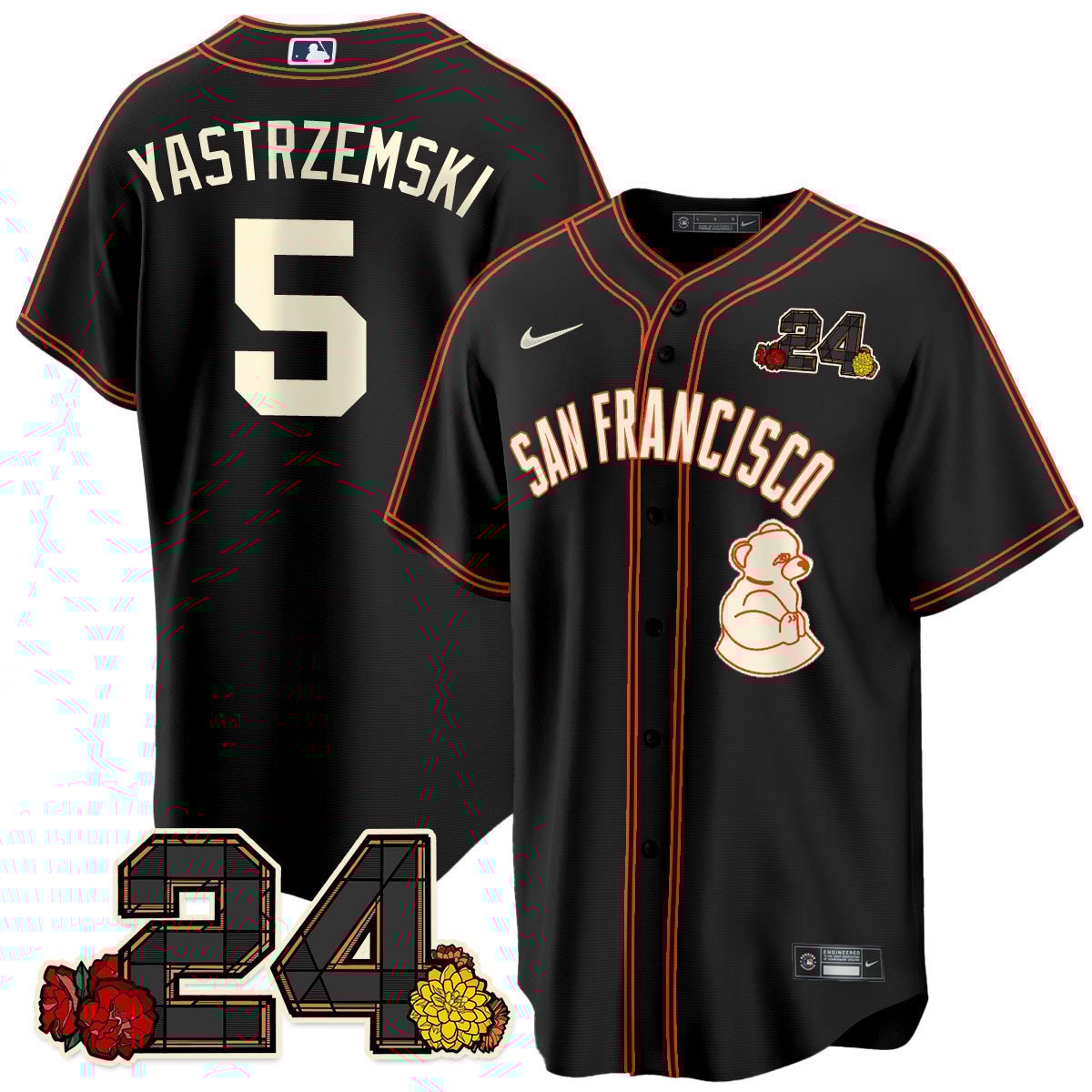 Men's Mike Yastrzemski San Francisco Giants 2024 Willie Mays Patch Vapor Premier Limited Black Limited Jersey V2 - All Stitched