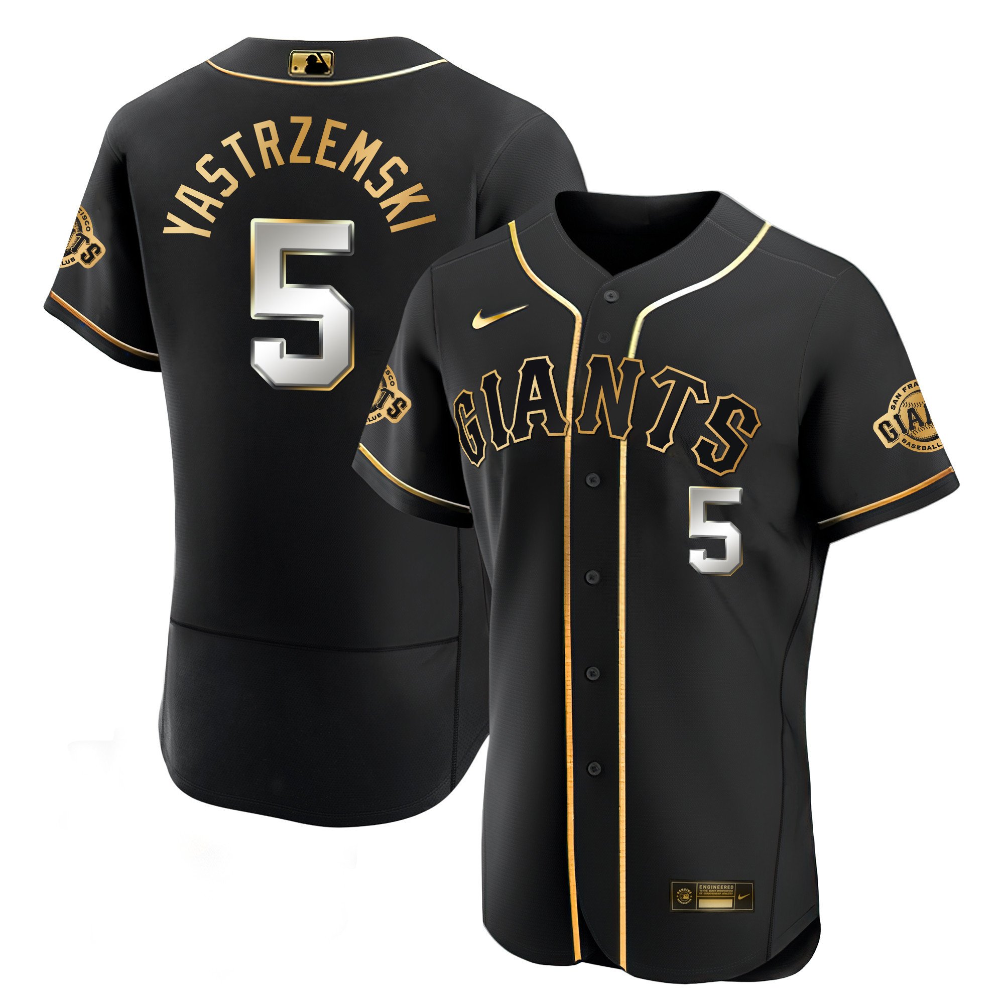 Men's Mike Yastrzemski San Francisco Giants Black Limited & Gold Flex Black Limited Jersey - All Stitched
