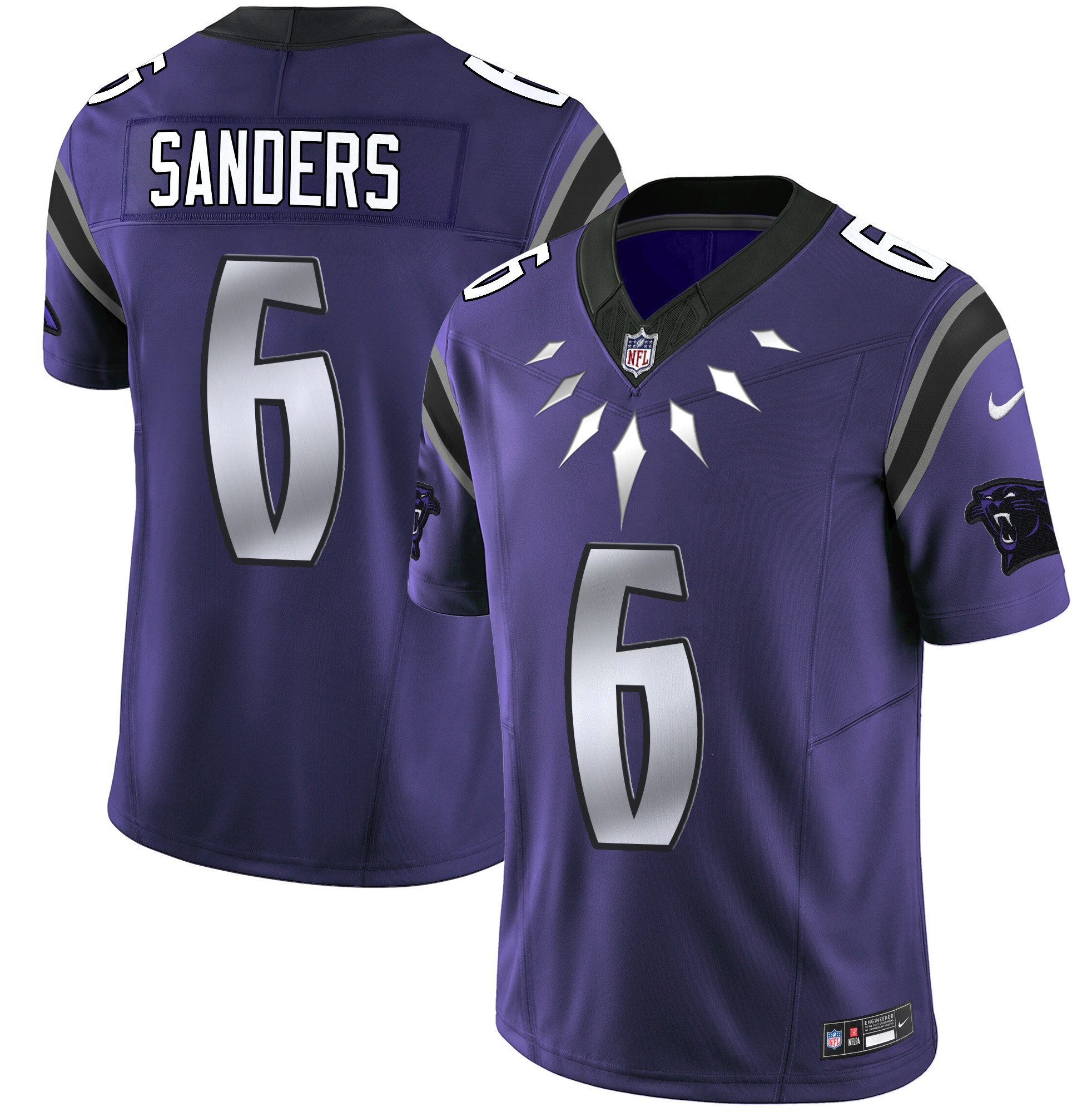Men's Miles Sanders Carolina Panthers Wakanda Vapor Limited Purple Jersey - All Stitched