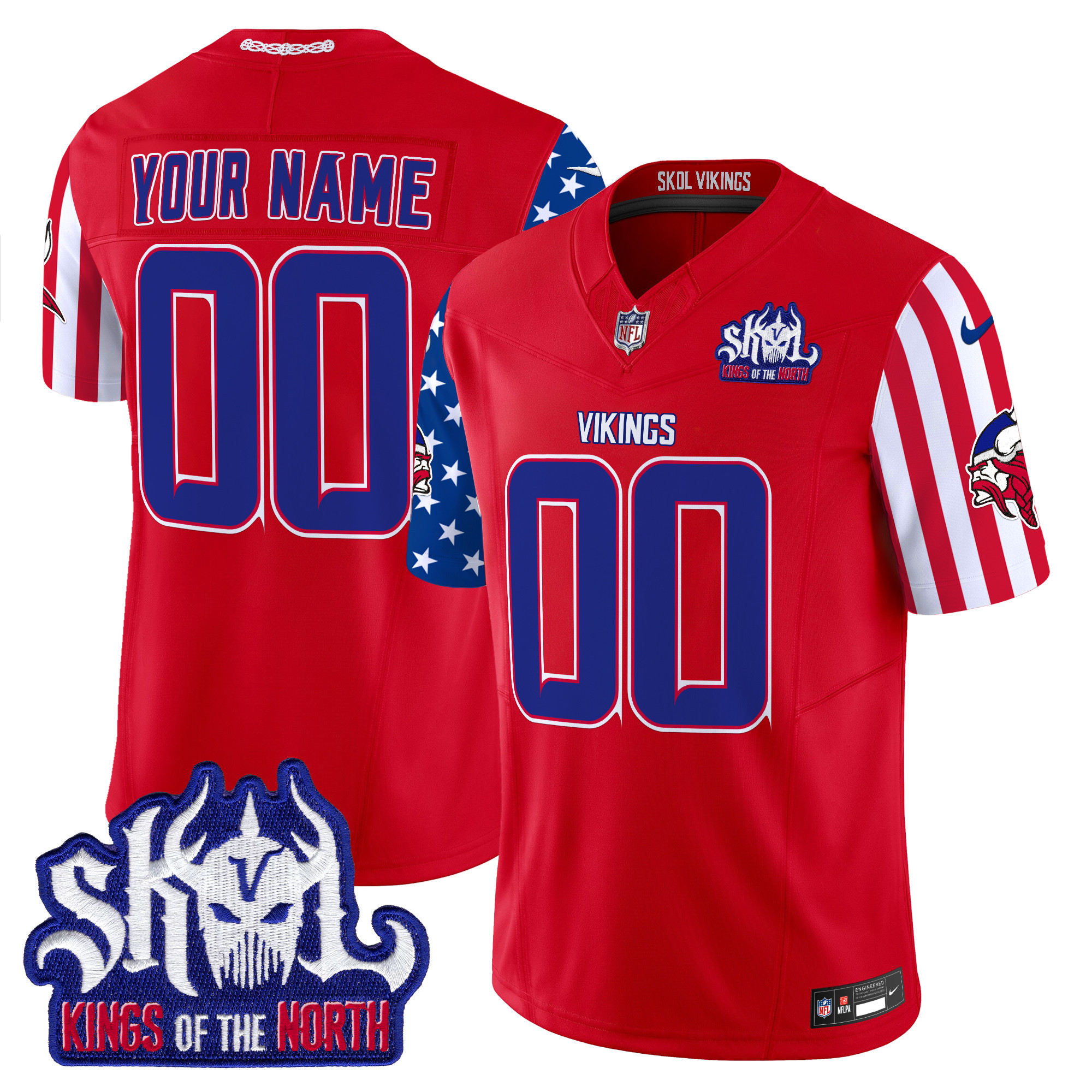 Men's Minnesota Vikings American Style Vapor Limited Custom Red Jersey - All Stitched