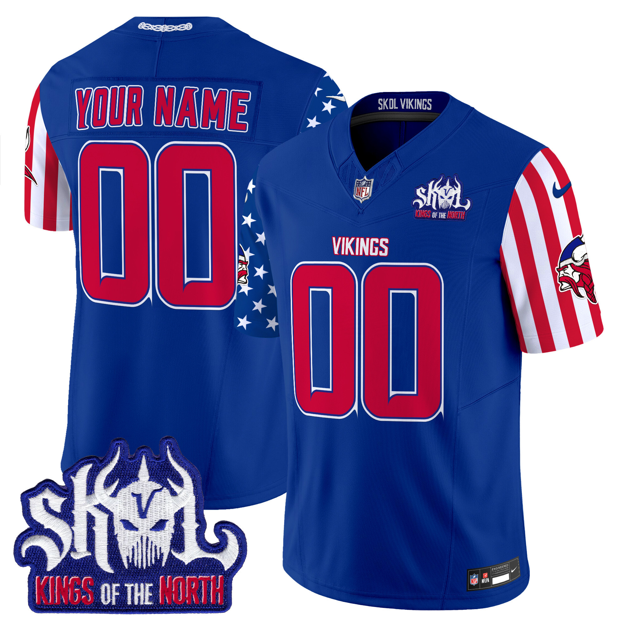 Men's Minnesota Vikings American Style Vapor Limited Custom Royal Jersey - All Stitched