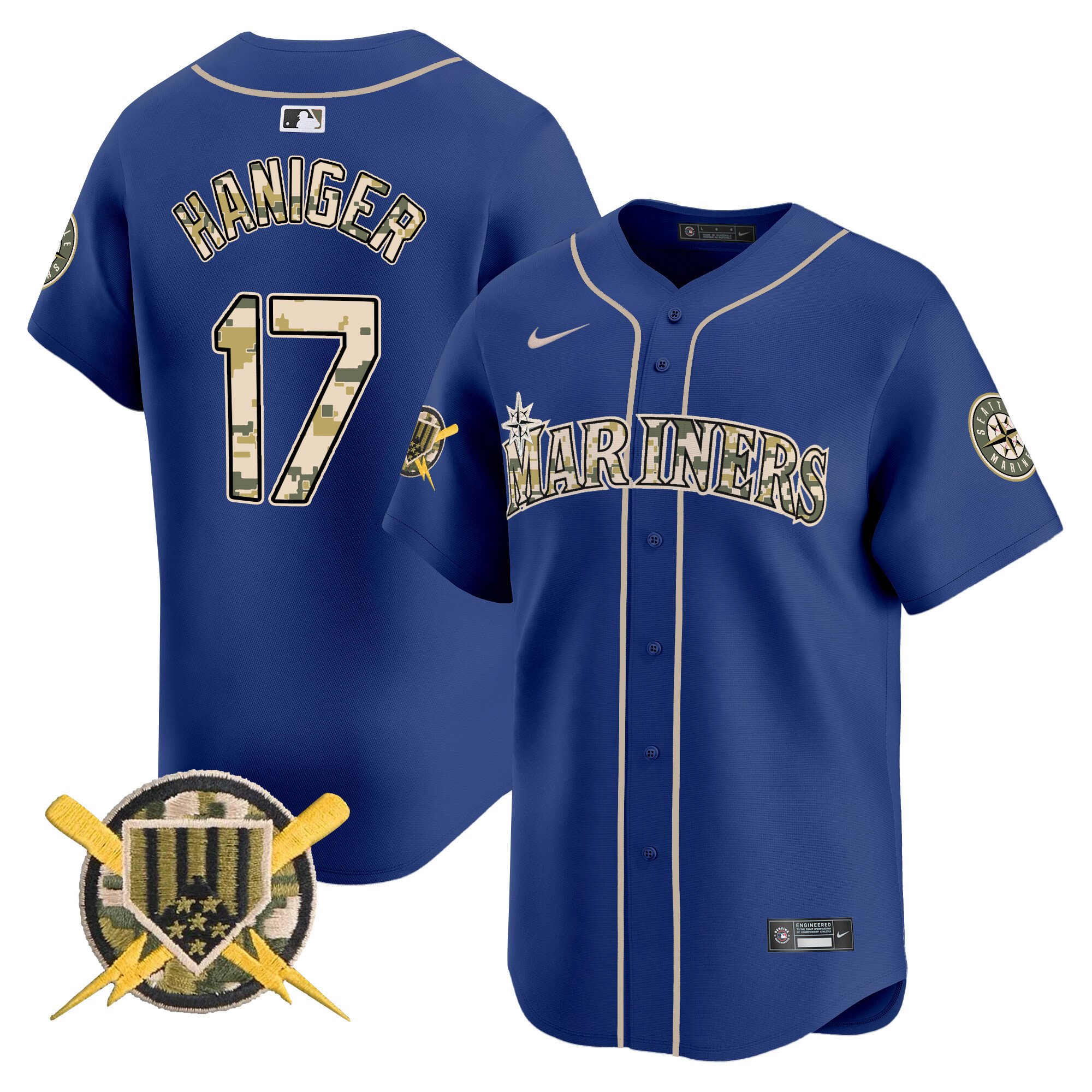 Men's Mitch Haniger Seattle Mariners Armed Forces Day Vapor Premier Limited Royal Jersey - All Stitched