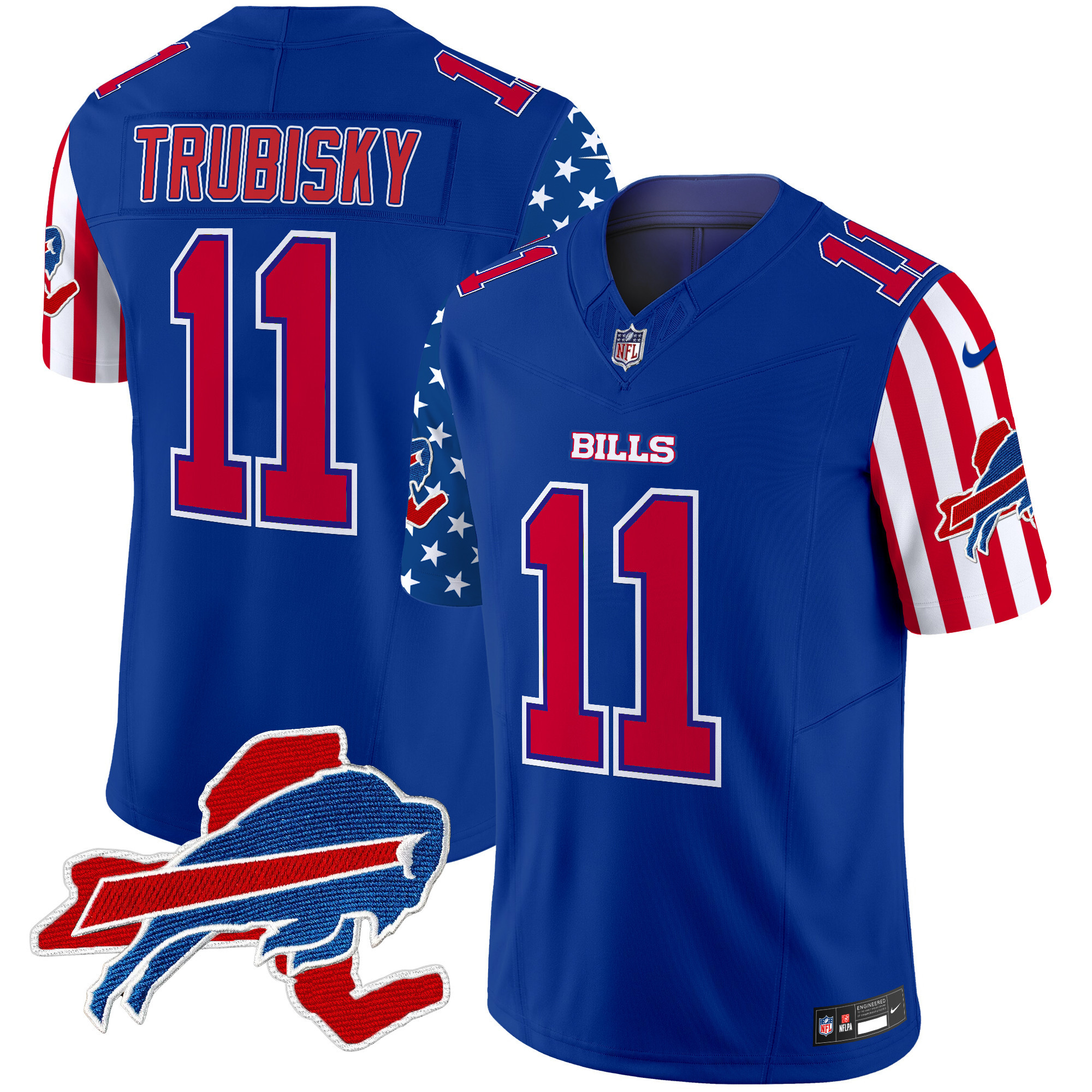 Men's Mitchell Trubisky Buffalo Bills American Style Vapor Limited Royal Jersey - All Stitched