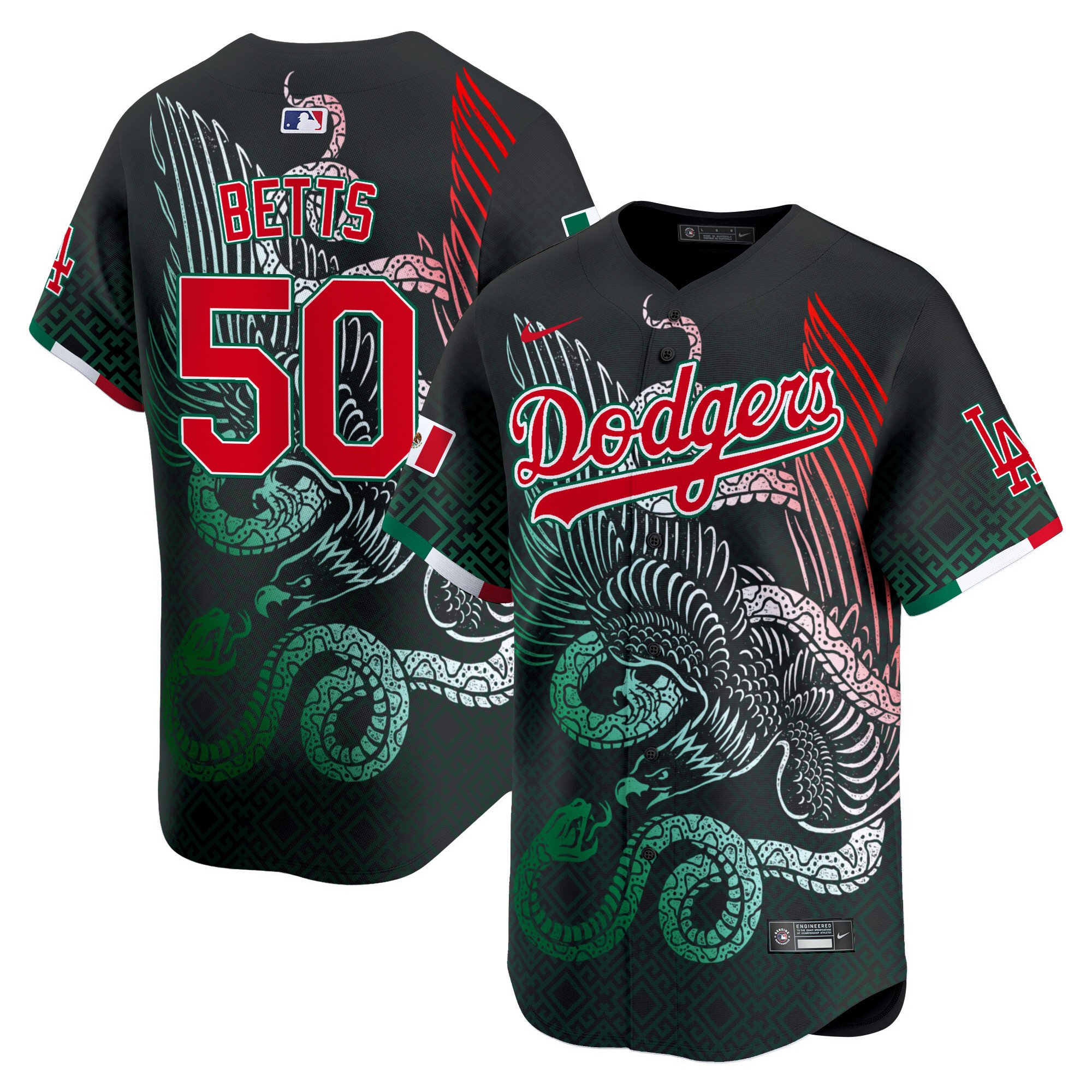 Men's Mookie Betts Los Angeles Dodgers Mexico Aztec Serpent Pattern Vapor Premier Limited Limited Jersey - Printed