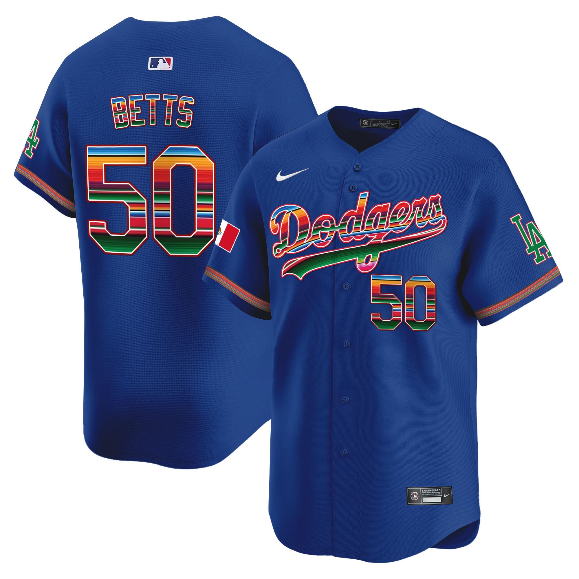 Men's Mookie Betts Los Angeles Dodgers Mexico Vapor Premier Limited Royal Jersey - All Stitched