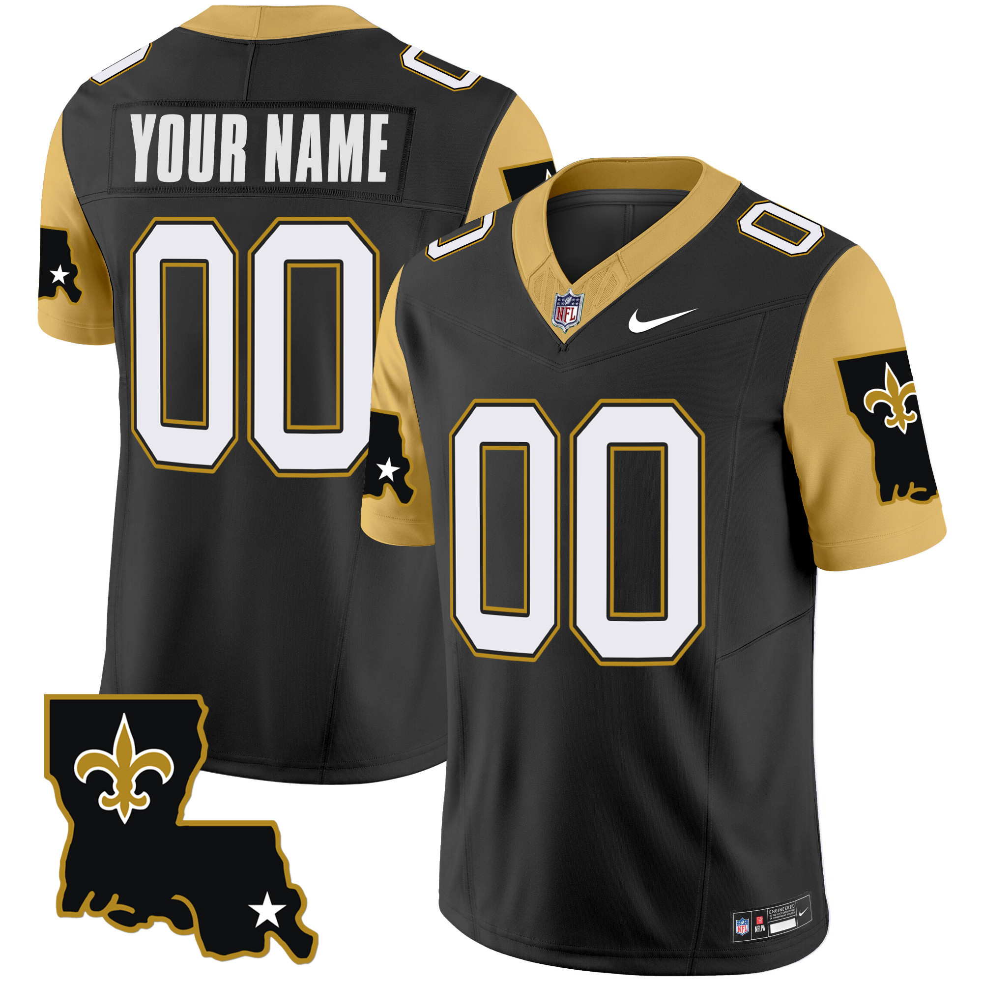 Men's New Orleans Saints 1987 Legacy Vapor Limited Custom Black Jersey V2 - All Stitched