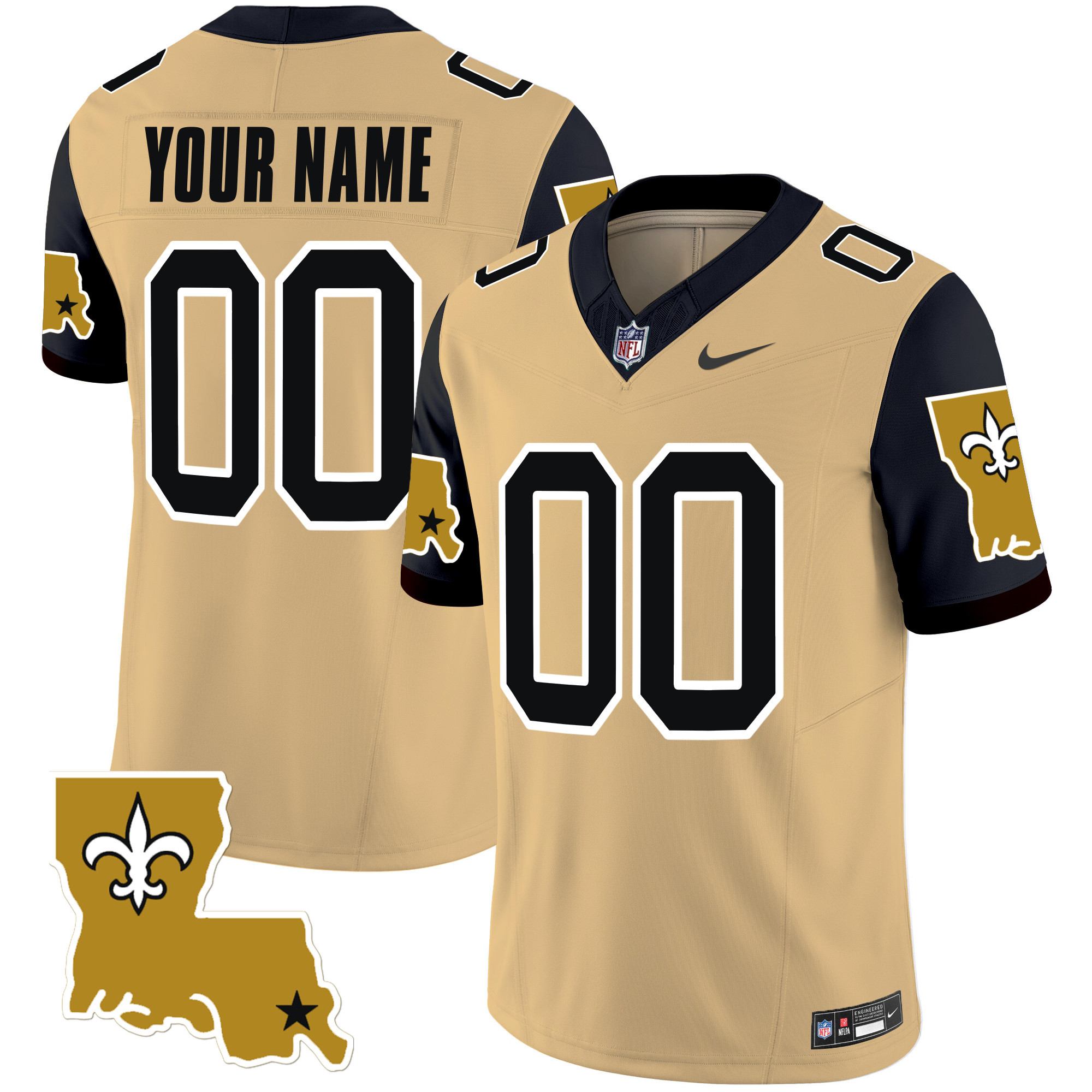Men's New Orleans Saints 1987 Legacy Vapor Limited Custom Gold Jersey V2 - All Stitched