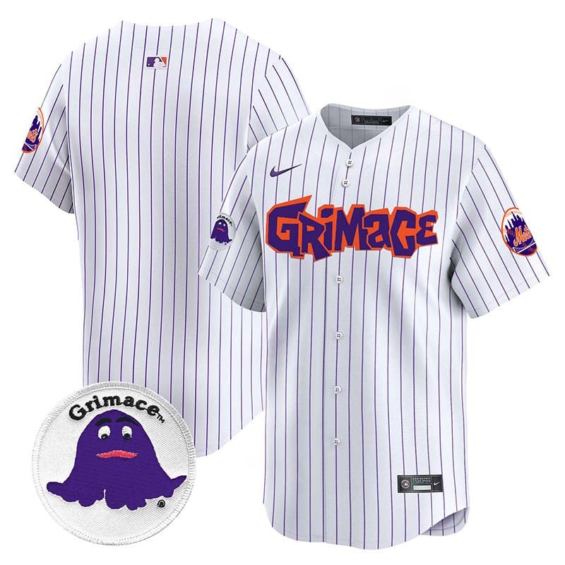 Men's New York Mets Grimace Vapor Premier Limited Pinstripe Jersey V2 - All Stitched