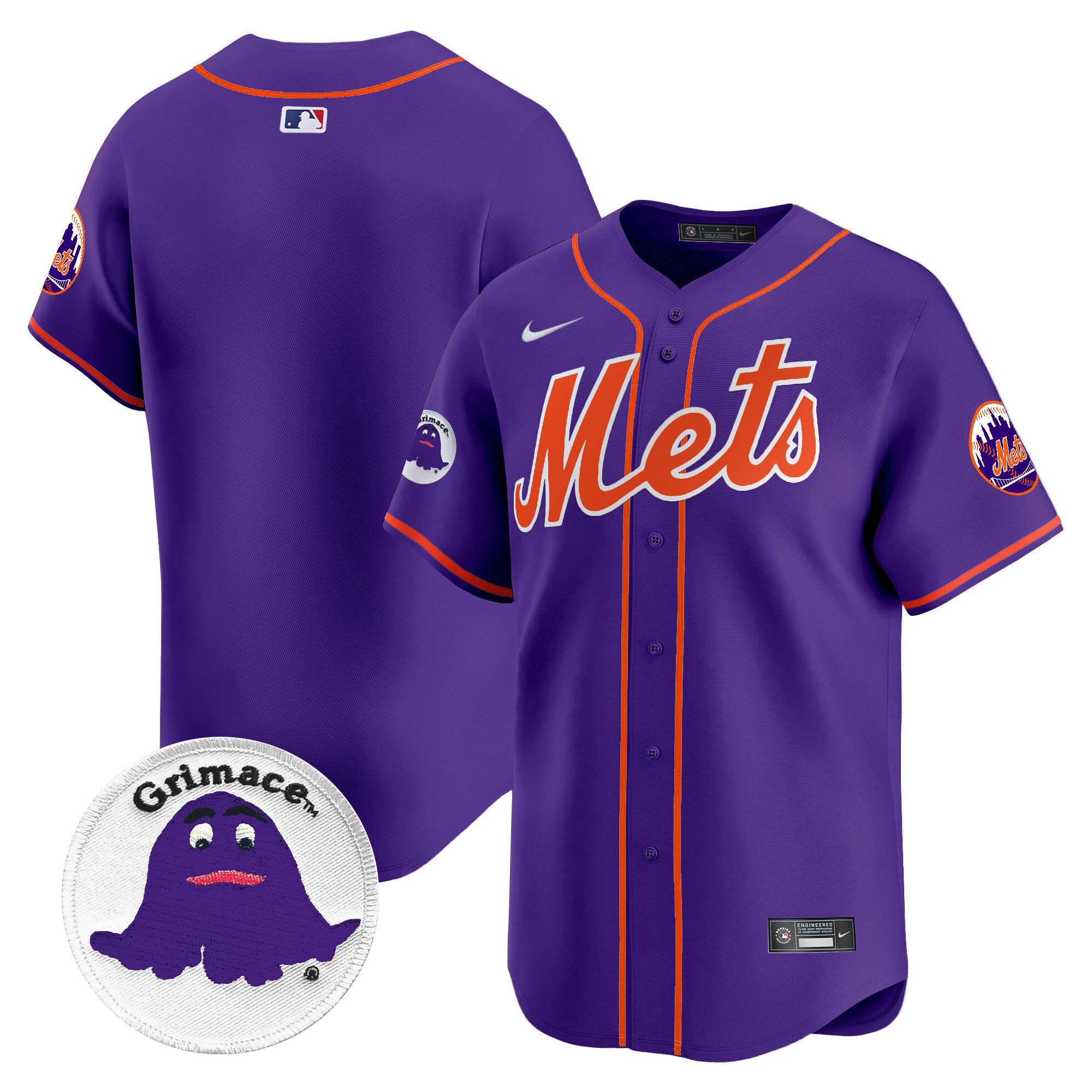 Men's New York Mets Grimace Vapor Premier Limited Purple Jersey - All Stitched