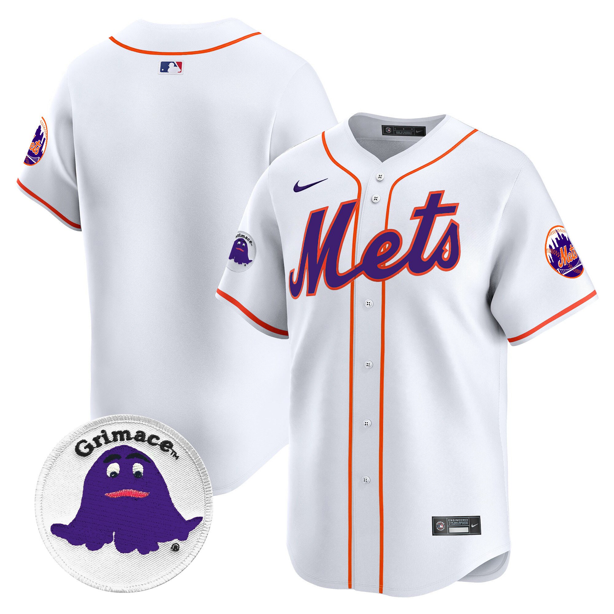 Men's New York Mets Grimace Vapor Premier Limited White Jersey - All Stitched