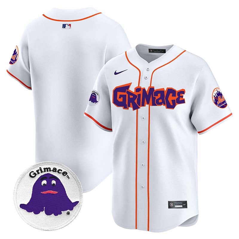 Men's New York Mets Grimace Vapor Premier Limited White Jersey V2 - All Stitched