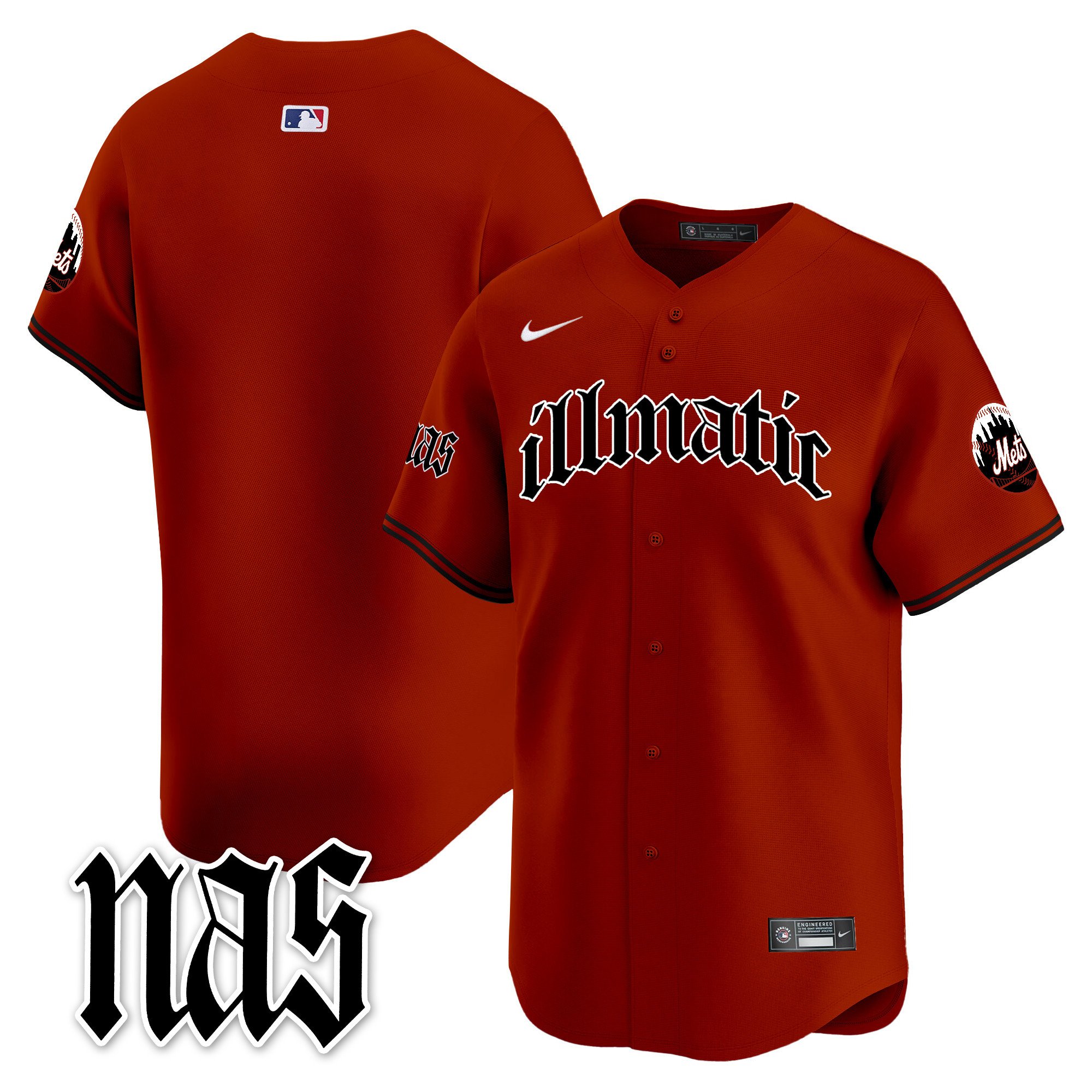 Men's New York Mets Nas Illmatic Vapor Premier Limited Illmatic Jersey - All Stitched