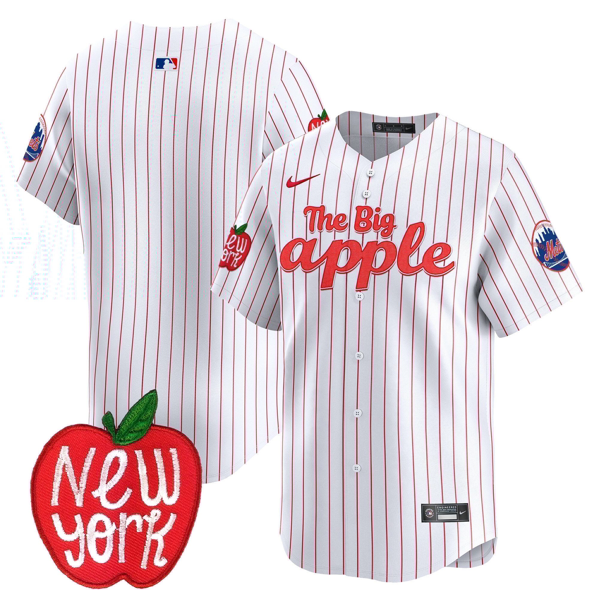 Men's New York Mets The Big Apple Vapor Premier Limited Pinstripe Jersey - All Stitched