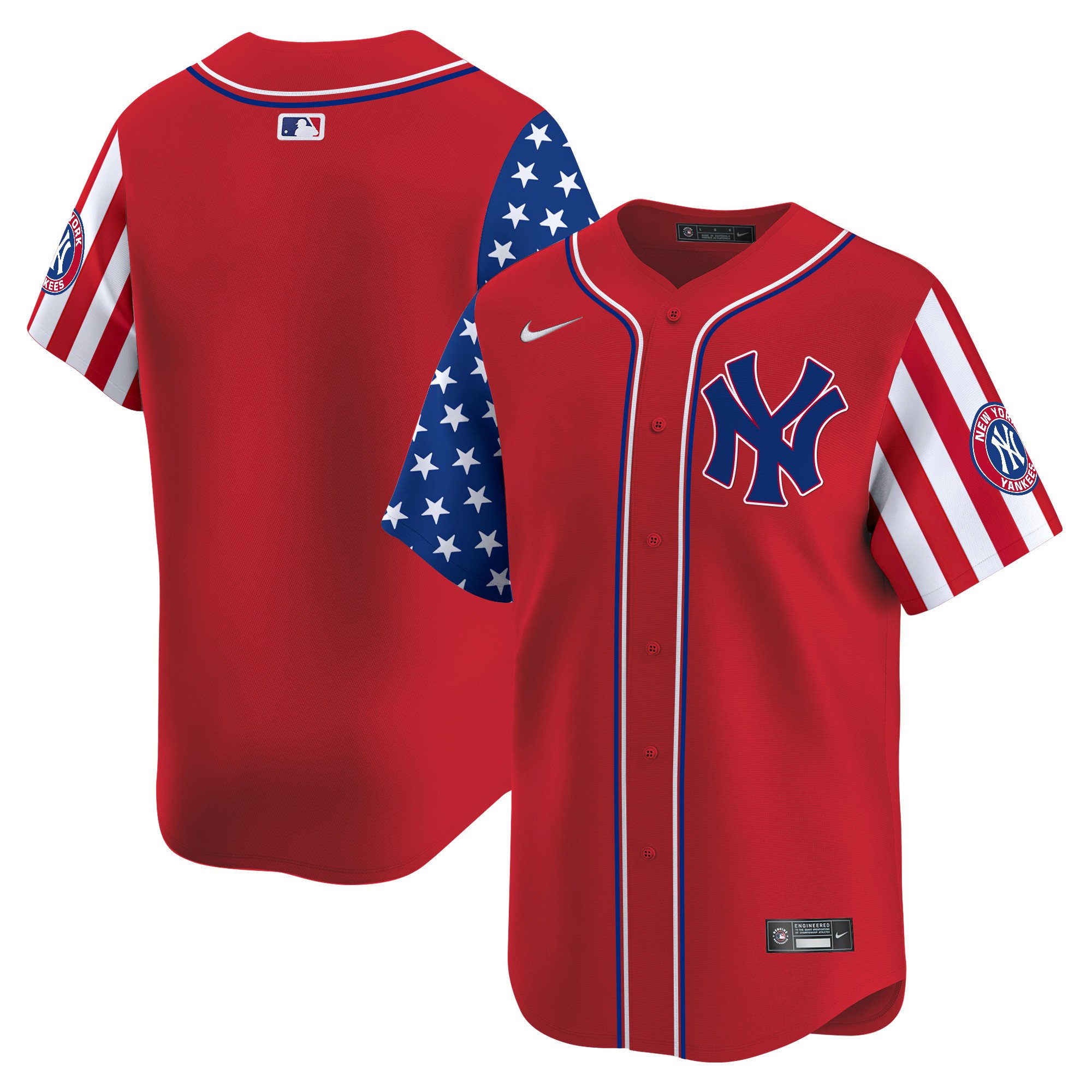 Men's New York Yankees 2024 Independence Day Vapor Premier Limited Red Jersey - All Stitched