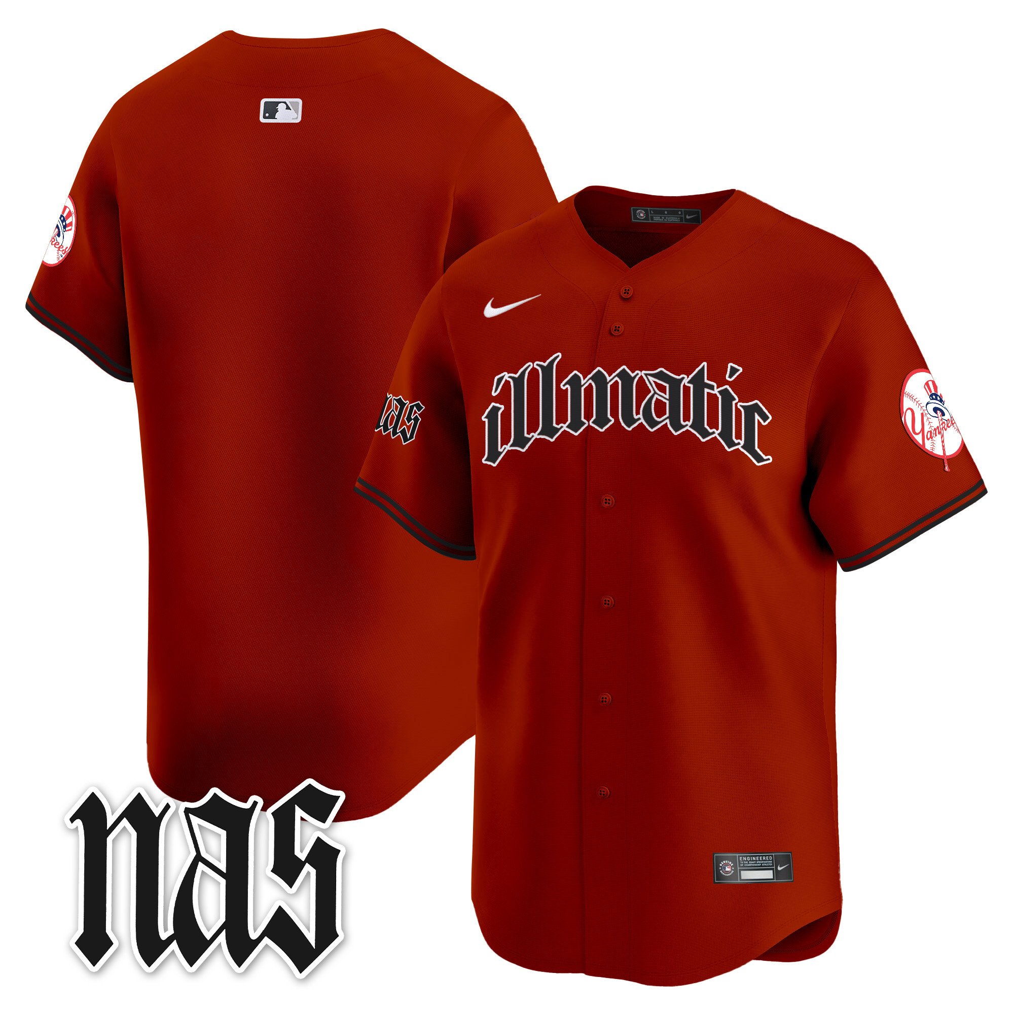 Men's New York Yankees Nas Illmatic Vapor Premier Limited Illmatic Jersey - All Stitched