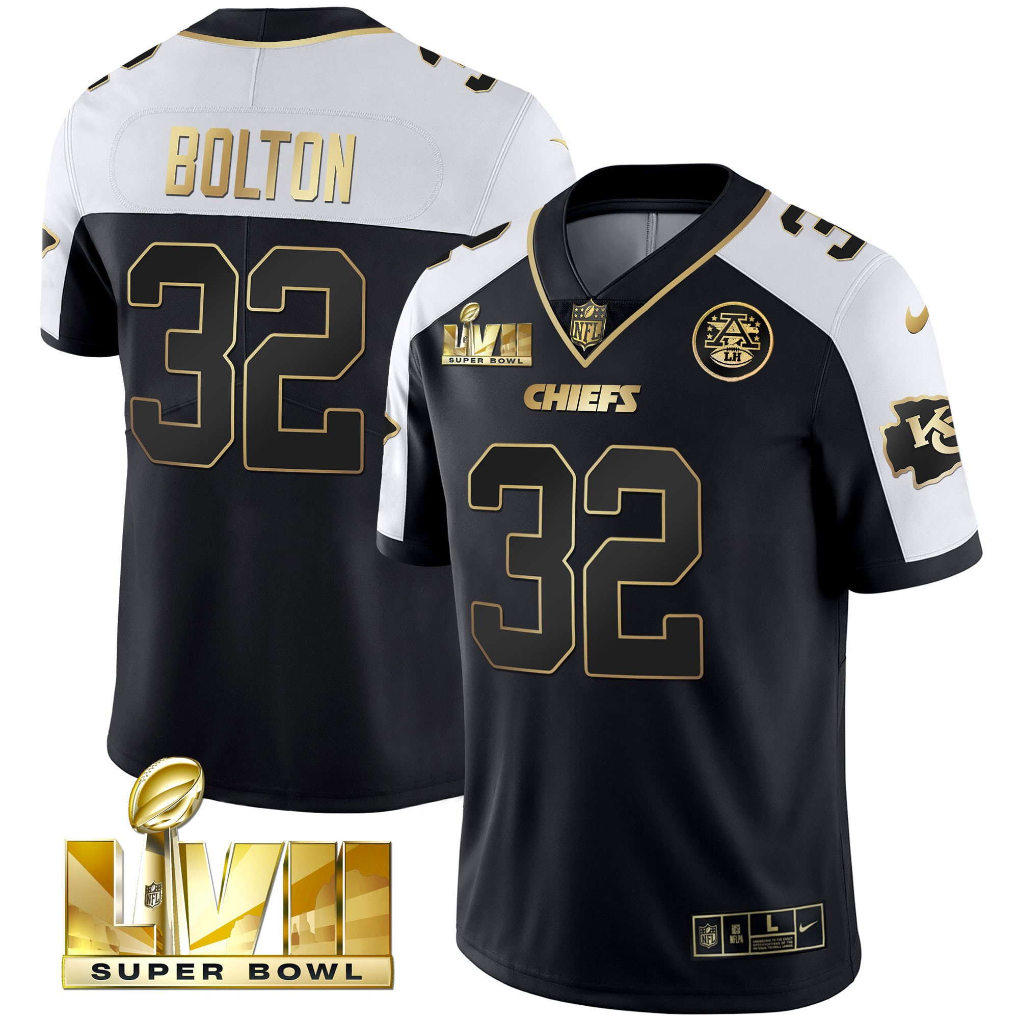 Men's Nick Bolton Kansas City Chiefs Super Bowl Vapor Gold Alternate Jersey V2- All Stitched