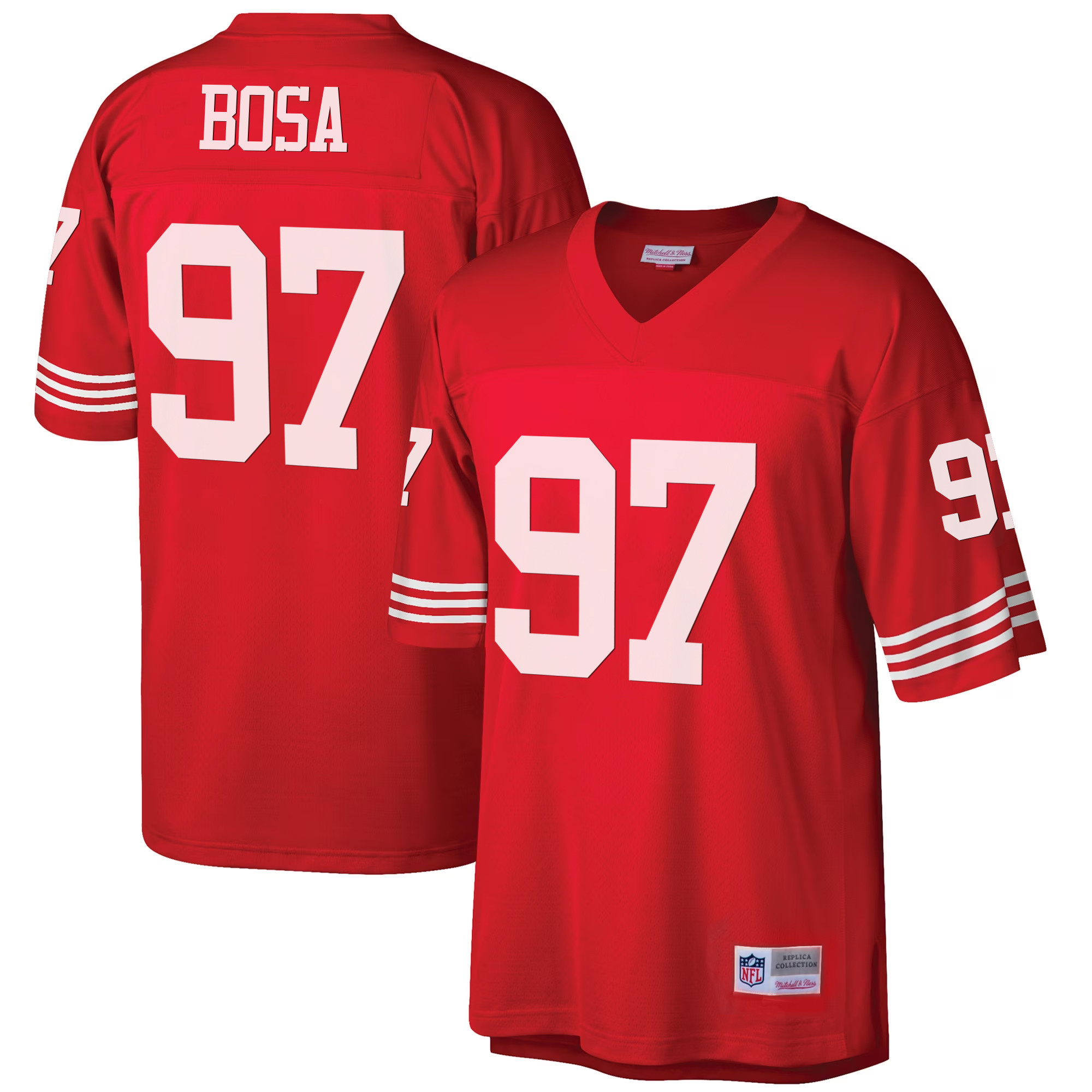Men's Nick Bosa San Francisco 49ers 1990 Big & Tall Red Jersey - All Stitched
