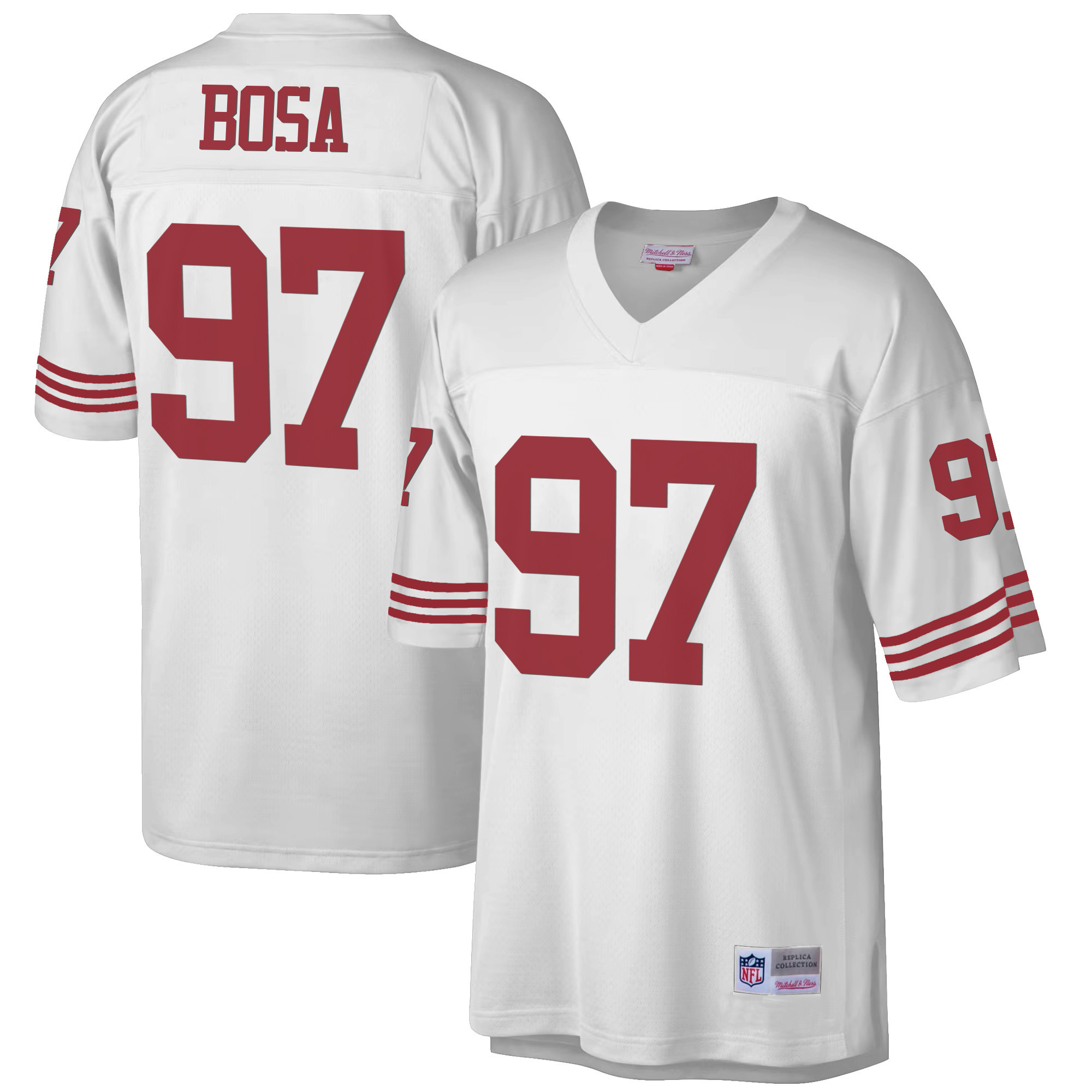Men's Nick Bosa San Francisco 49ers 1990 Big & Tall White Jersey - All Stitched
