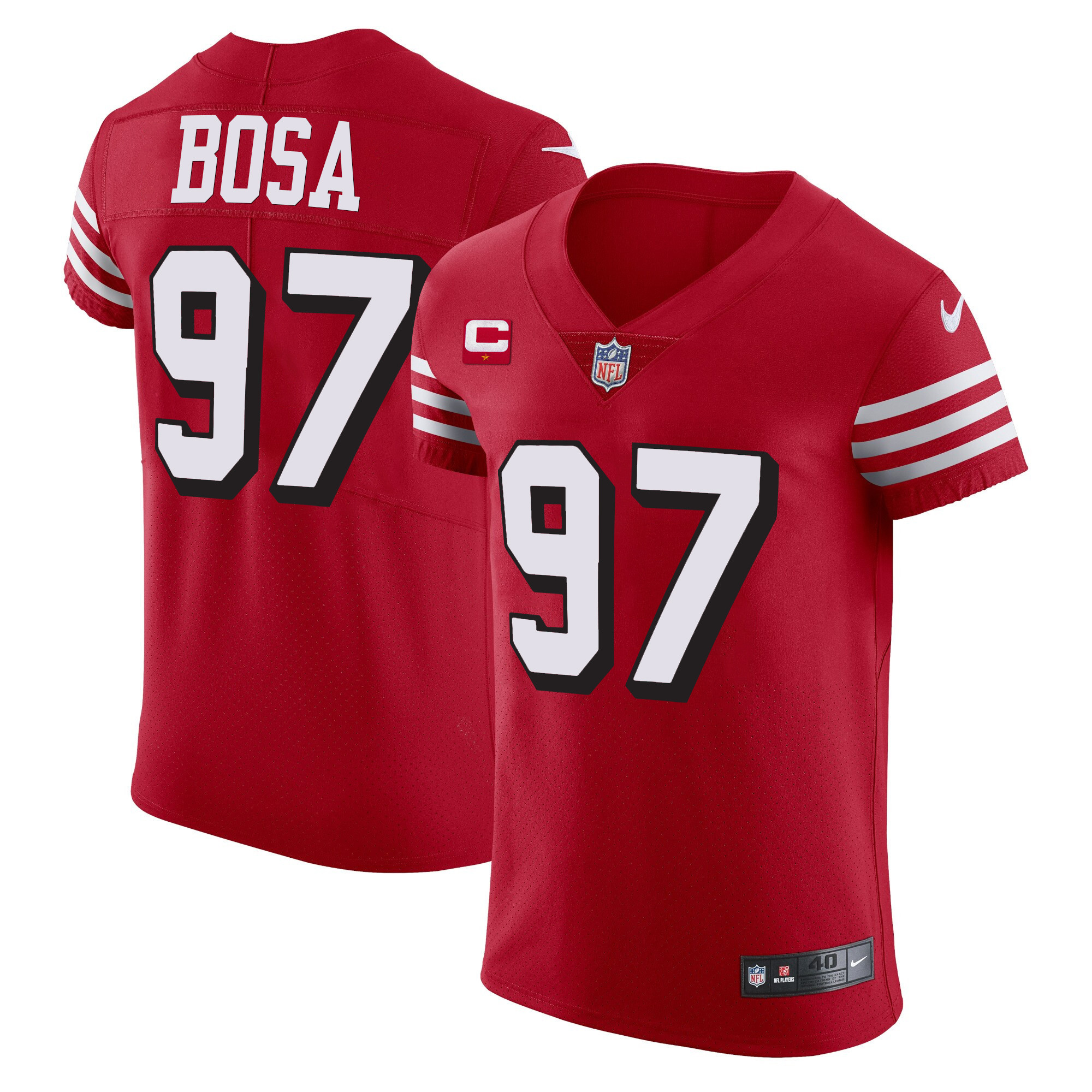 Men's Nick Bosa San Francisco 49ers Vapor Elite Red Jersey - All Stitched