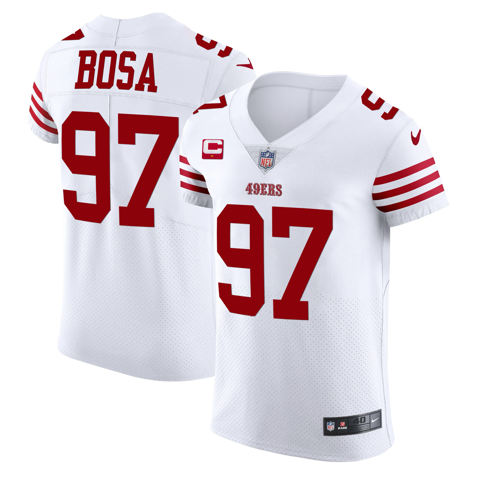 Men's Nick Bosa San Francisco 49ers Vapor Elite White Jersey - All Stitched