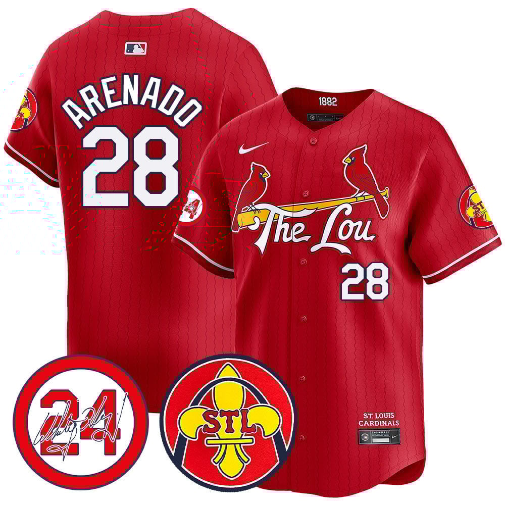 Men's Nolan Arenado St. Louis Cardinals 2024 City Connect Whitey Herzog Patch Vapor Premier Limited Red Jersey V2 - All Stitched