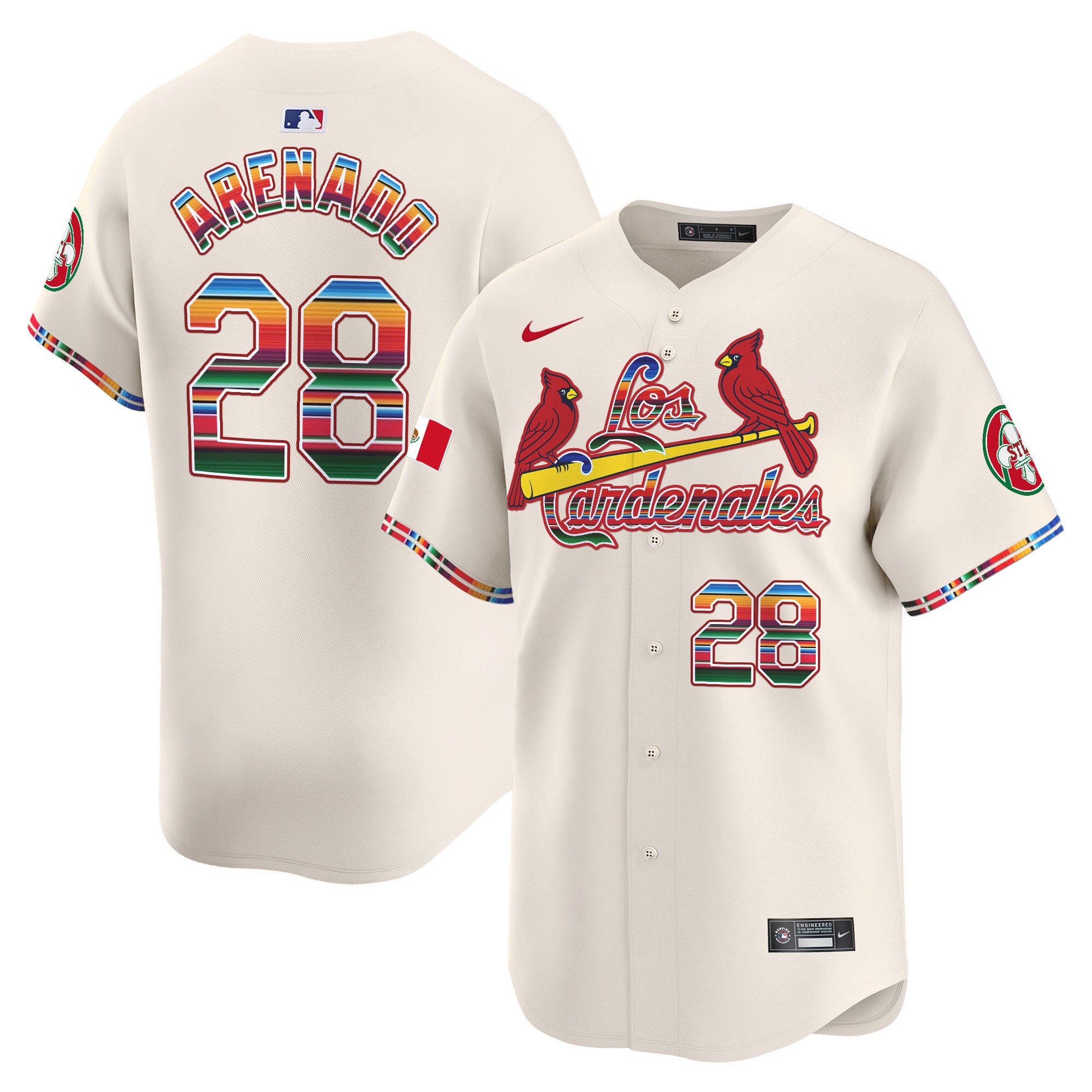 Men's Nolan Arenado St. Louis Cardinals Fiesta Cardenales Vapor Premier Limited Cream Jersey - All Stitched