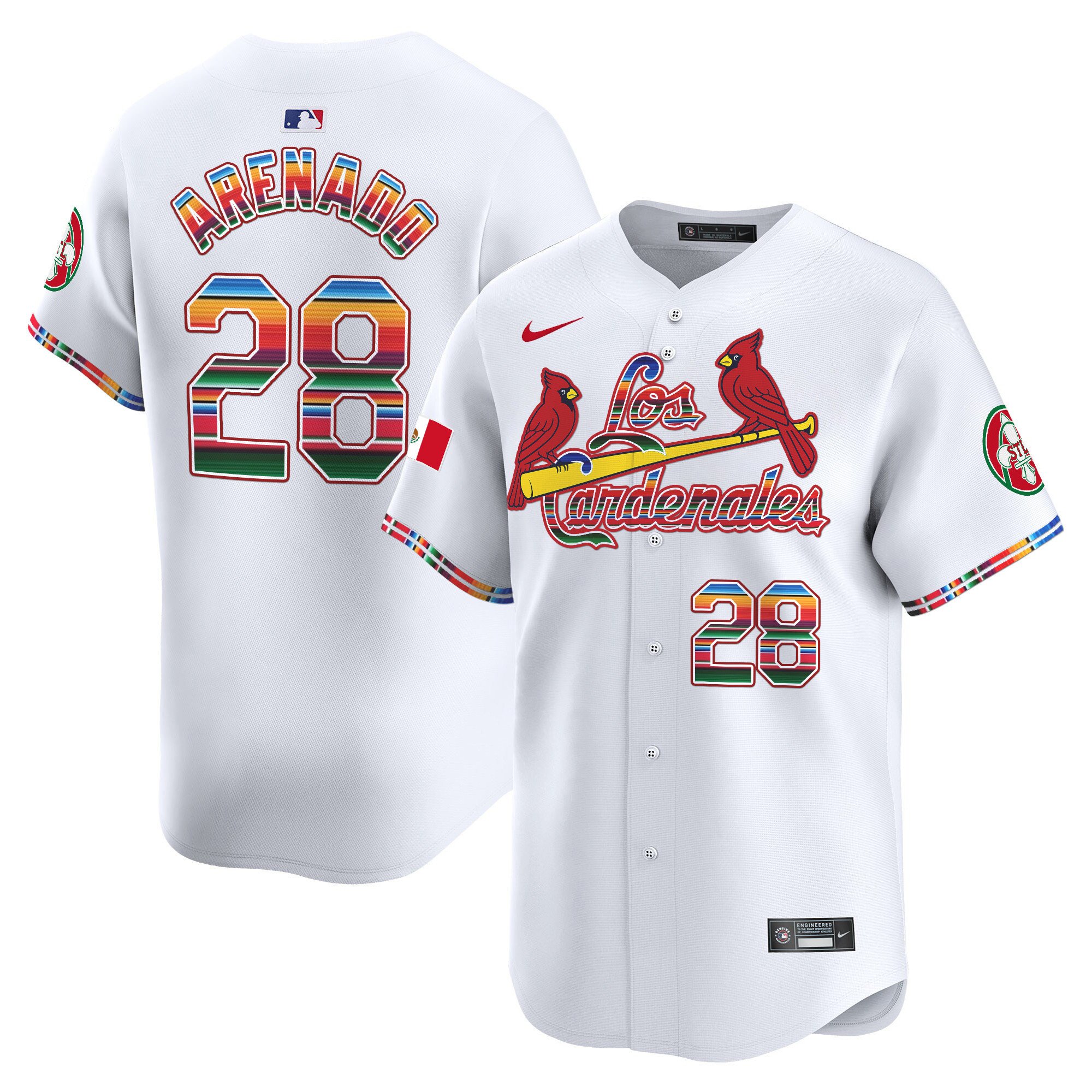 Men's Nolan Arenado St. Louis Cardinals Fiesta Cardenales Vapor Premier Limited White Jersey - All Stitched