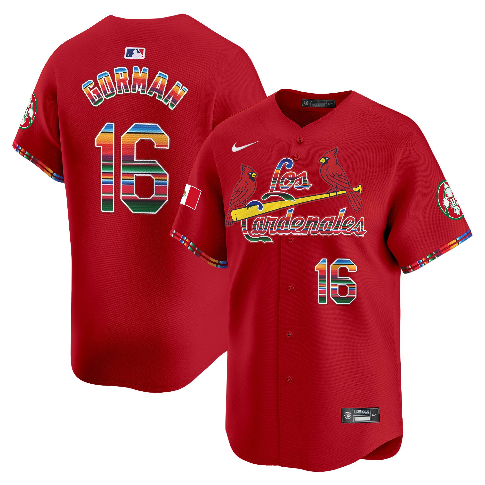 Men's Nolan Gorman St. Louis Cardinals Fiesta Cardenales Vapor Premier Limited Red Jersey - All Stitched