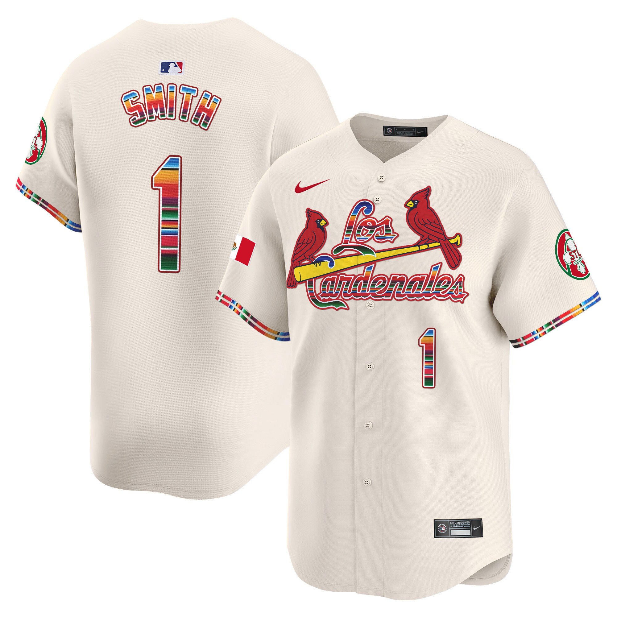 Men's Ozzie Smith St. Louis Cardinals Fiesta Cardenales Vapor Premier Limited Cream Jersey - All Stitched