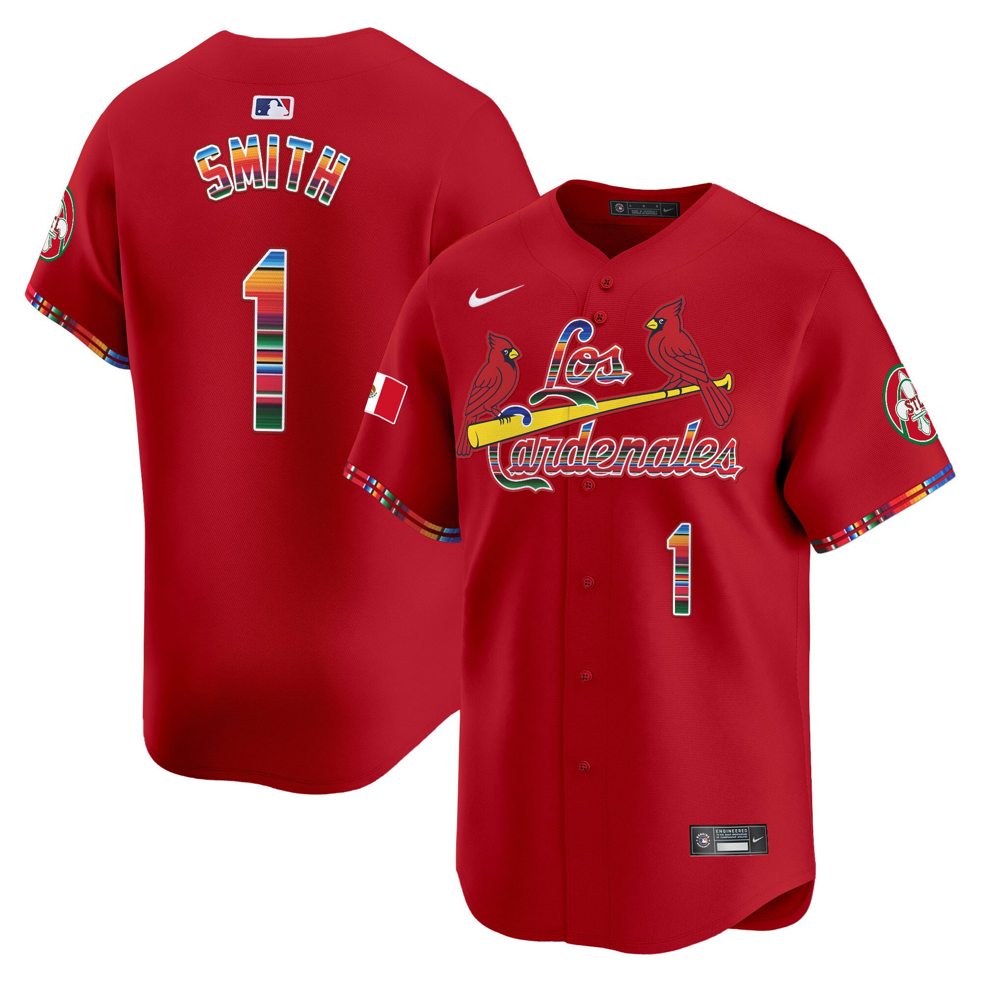 Men's Ozzie Smith St. Louis Cardinals Fiesta Cardenales Vapor Premier Limited Red Jersey - All Stitched