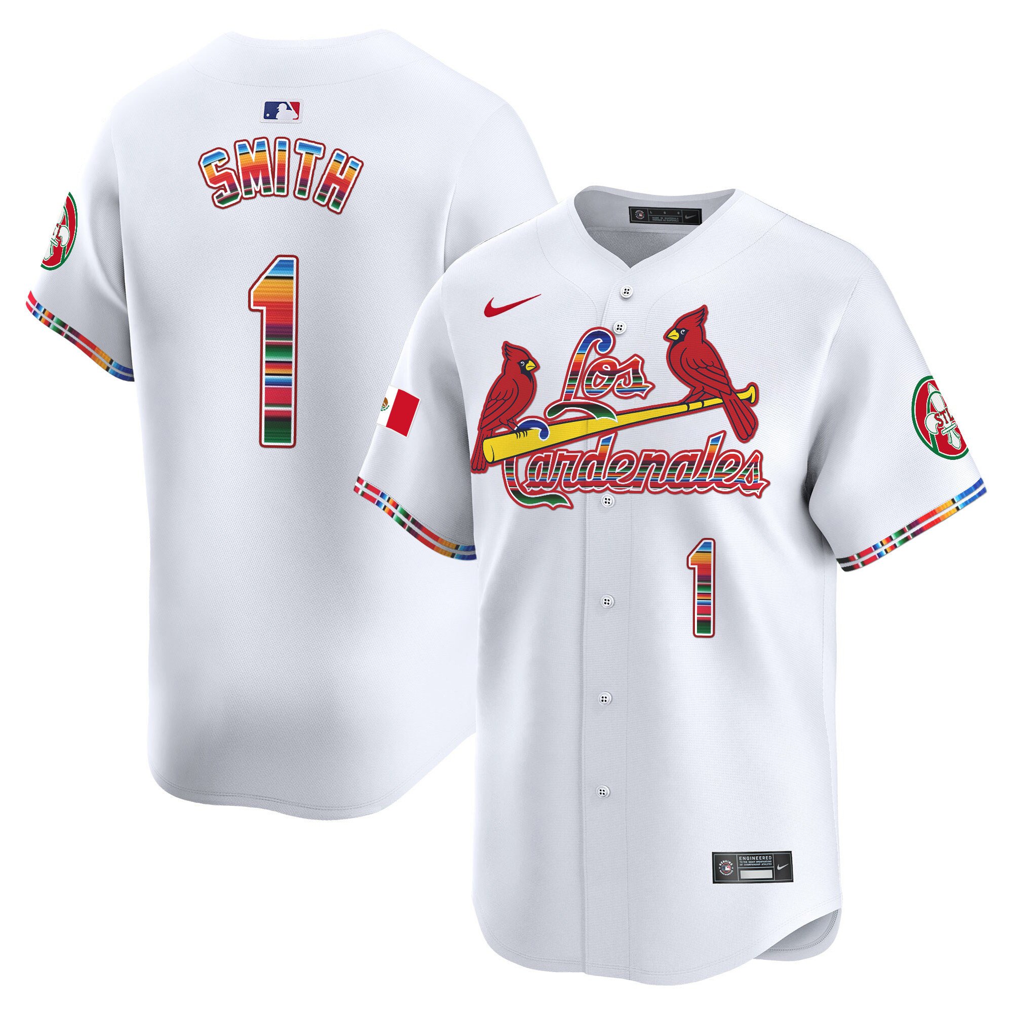 Men's Ozzie Smith St. Louis Cardinals Fiesta Cardenales Vapor Premier Limited White Jersey - All Stitched