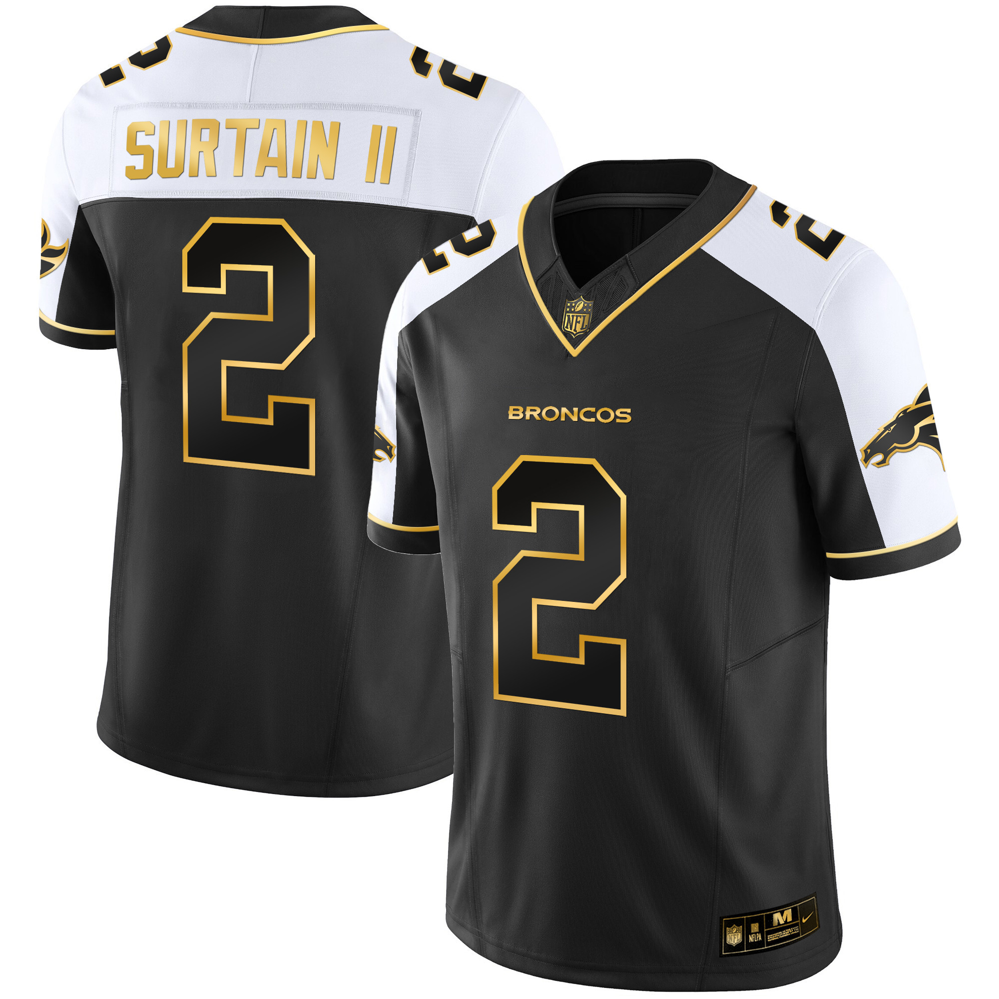 Men's Patrick Surtain II Denver Broncos Gold Vapor Limited Alternate Jersey - All Stitched