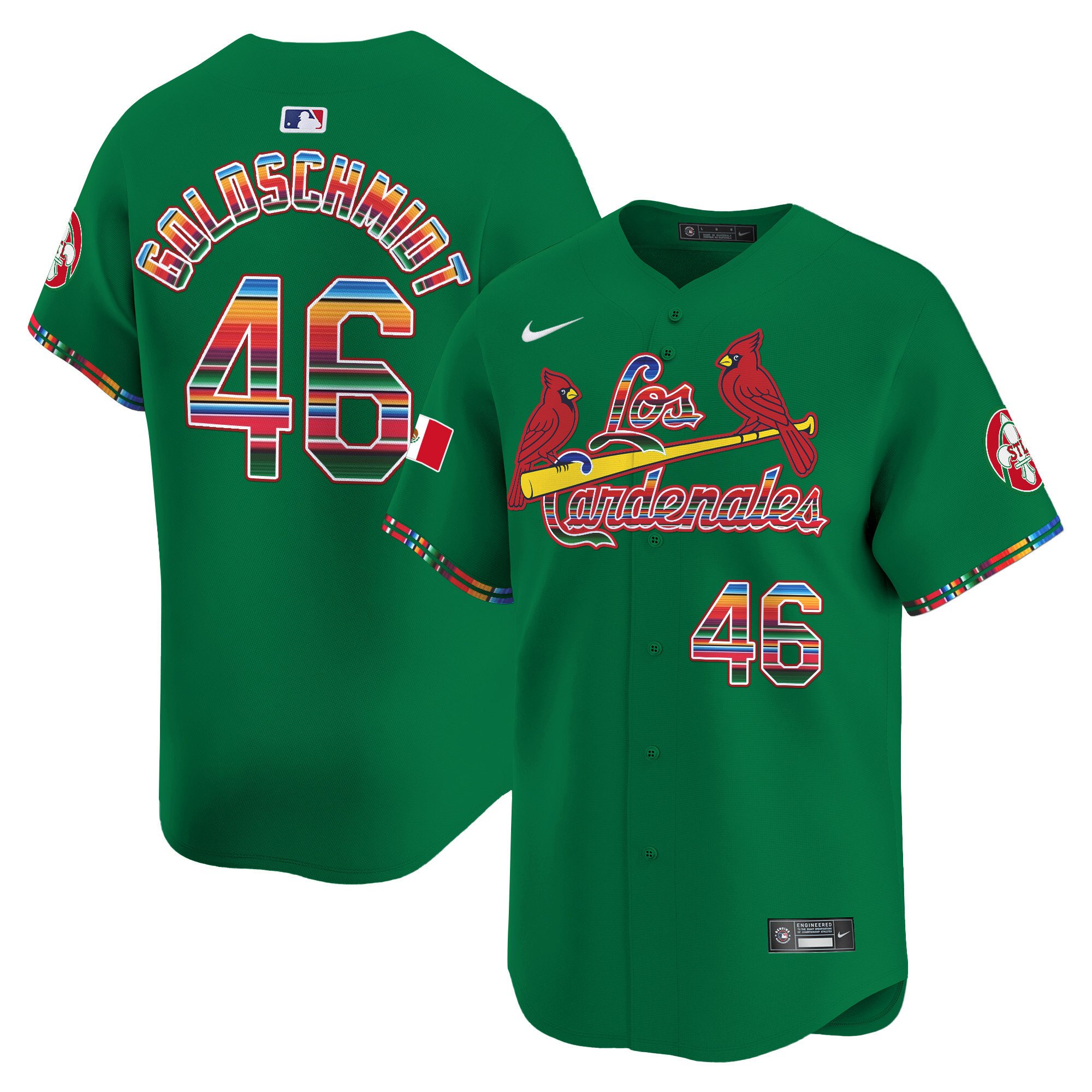 Men's Paul Goldschmidt St. Louis Cardinals Fiesta Cardenales Vapor Premier Limited Green Jersey - All Stitched