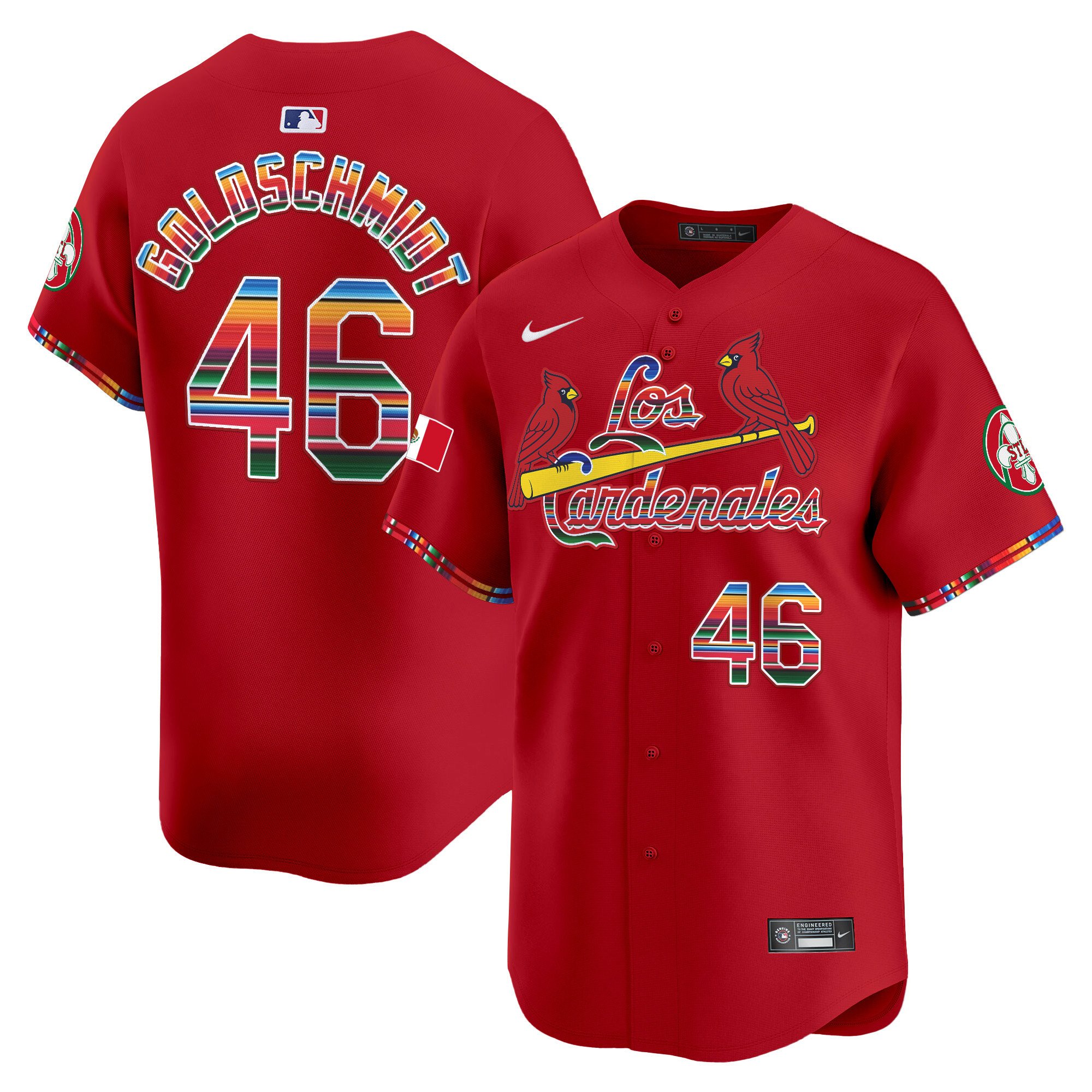 Men's Paul Goldschmidt St. Louis Cardinals Fiesta Cardenales Vapor Premier Limited Red Jersey - All Stitched
