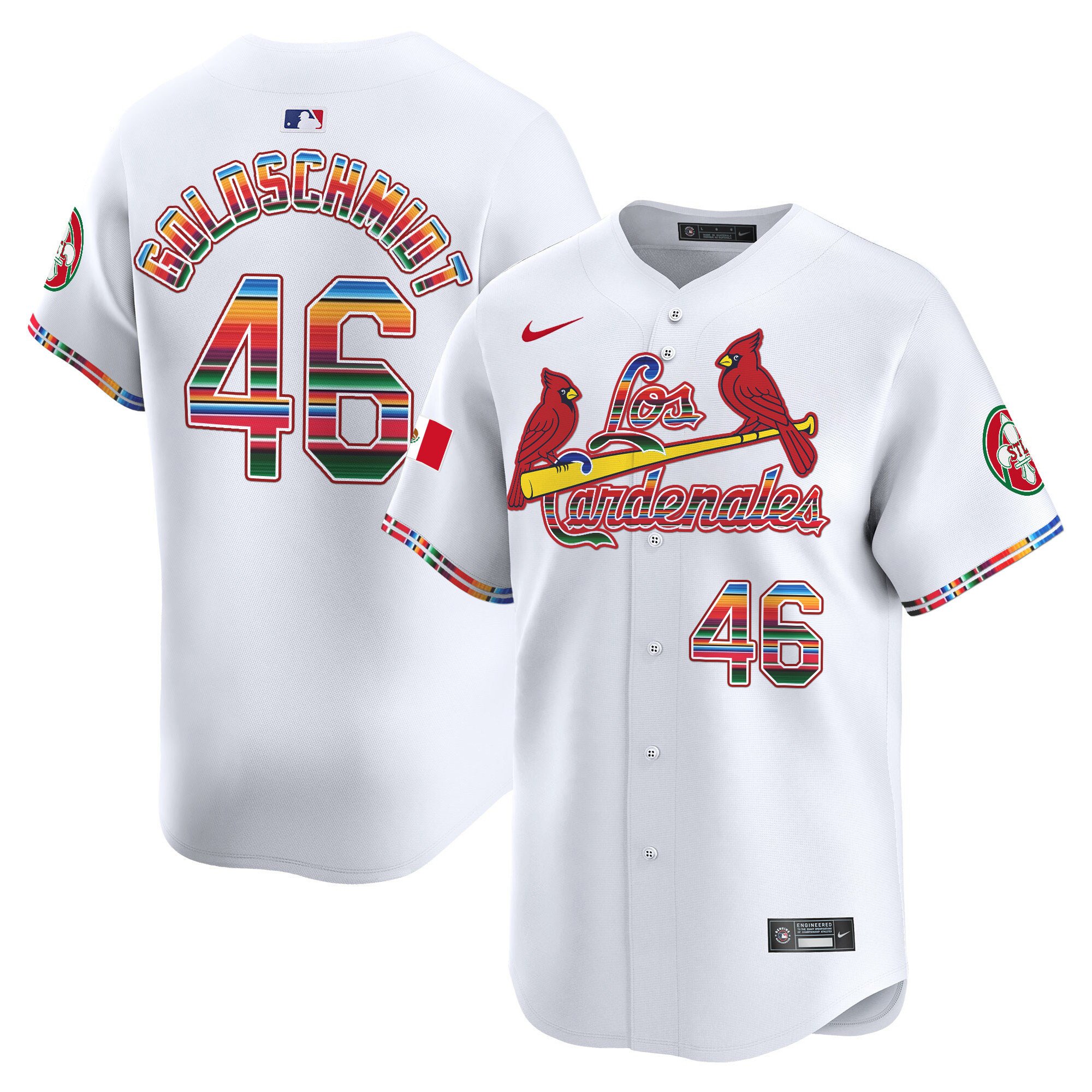 Men's Paul Goldschmidt St. Louis Cardinals Fiesta Cardenales Vapor Premier Limited White Jersey - All Stitched