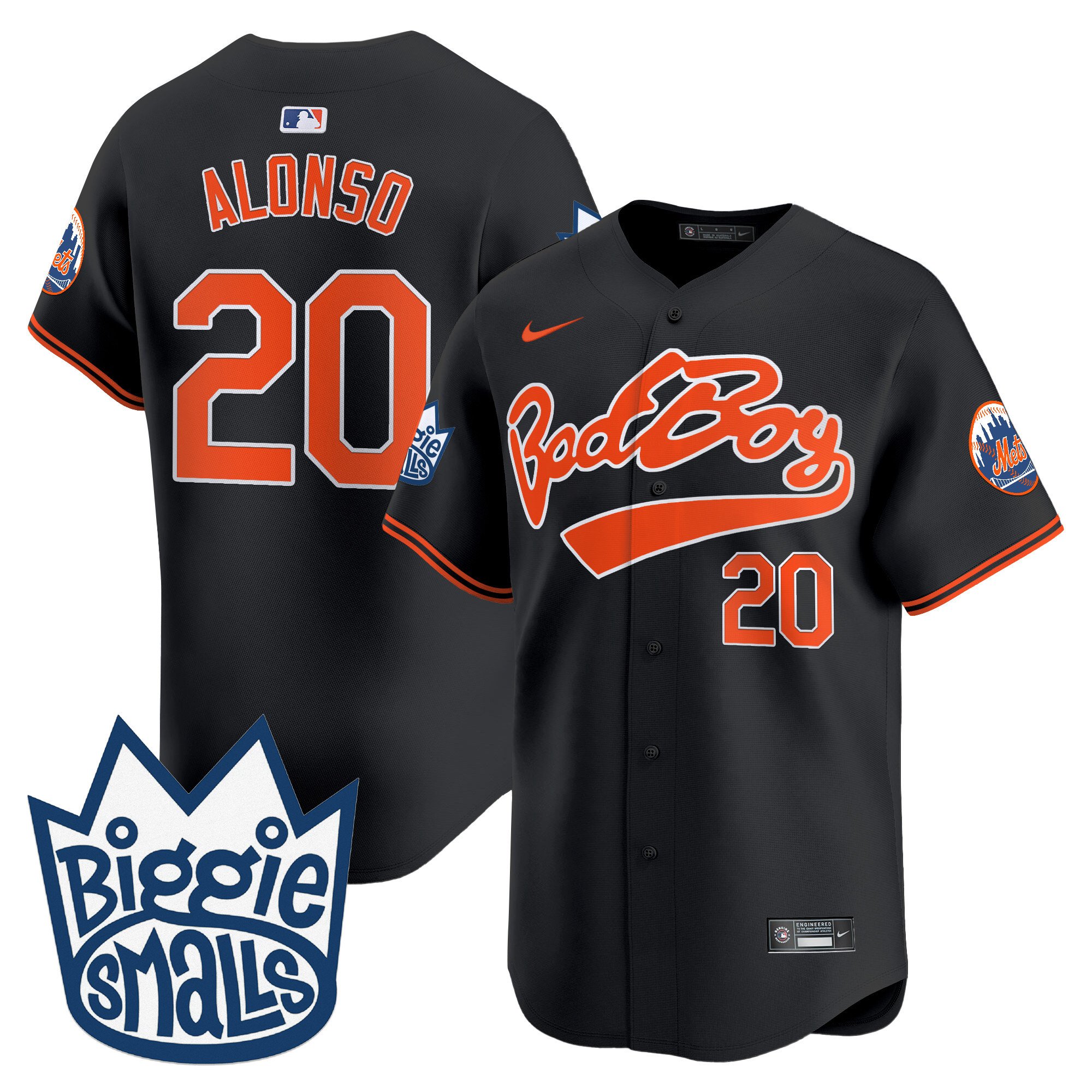 Men's Pete Alonso New York Mets Biggie Smalls Vapor Premier Limited Black Jersey - All Stitched