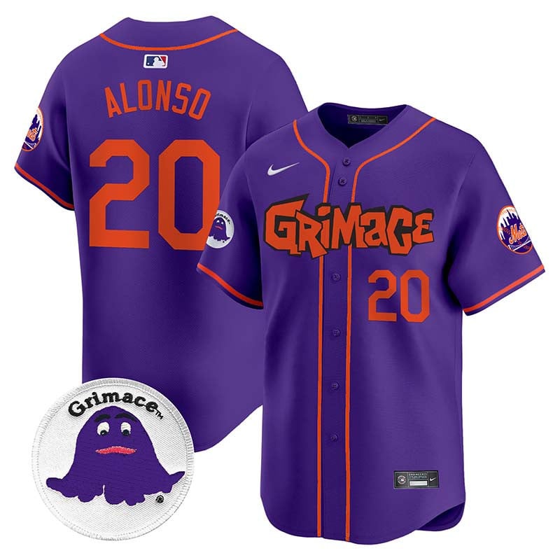 Men's Pete Alonso New York Mets Grimace Vapor Premier Limited Purple Jersey V2 - All Stitched