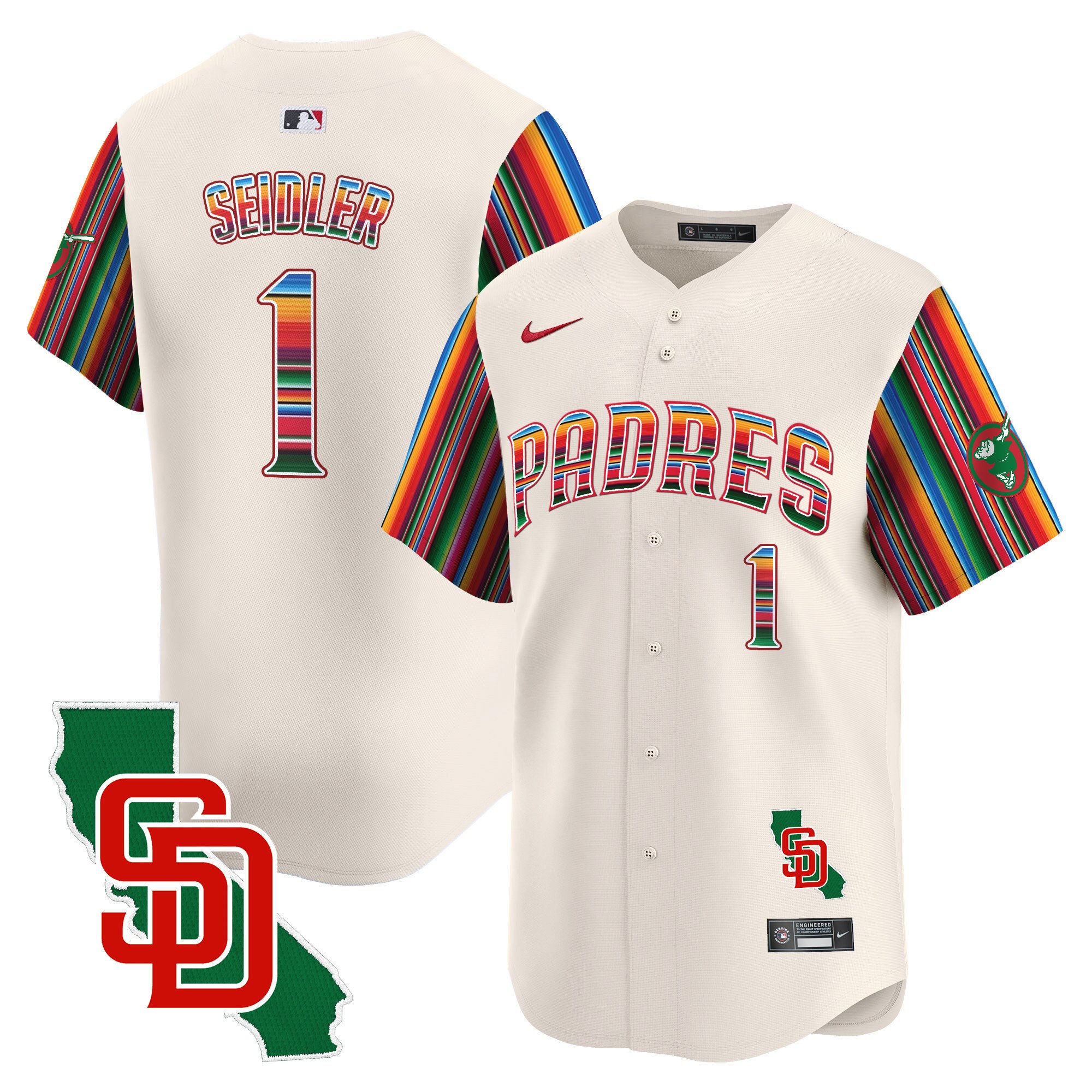 Men's Peter Seidler San Diego Padres Mexico California Patch Vapor Premier Limited Cream Jersey V6 Ã± All Stitched