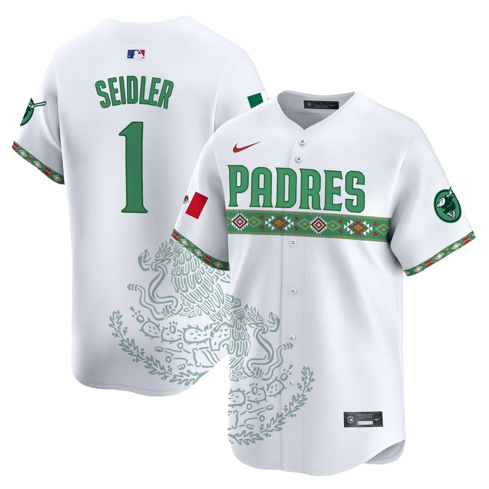 Men's Peter Seidler San Diego Padres Mexico Vapor Premier Limited White Jersey - Printed