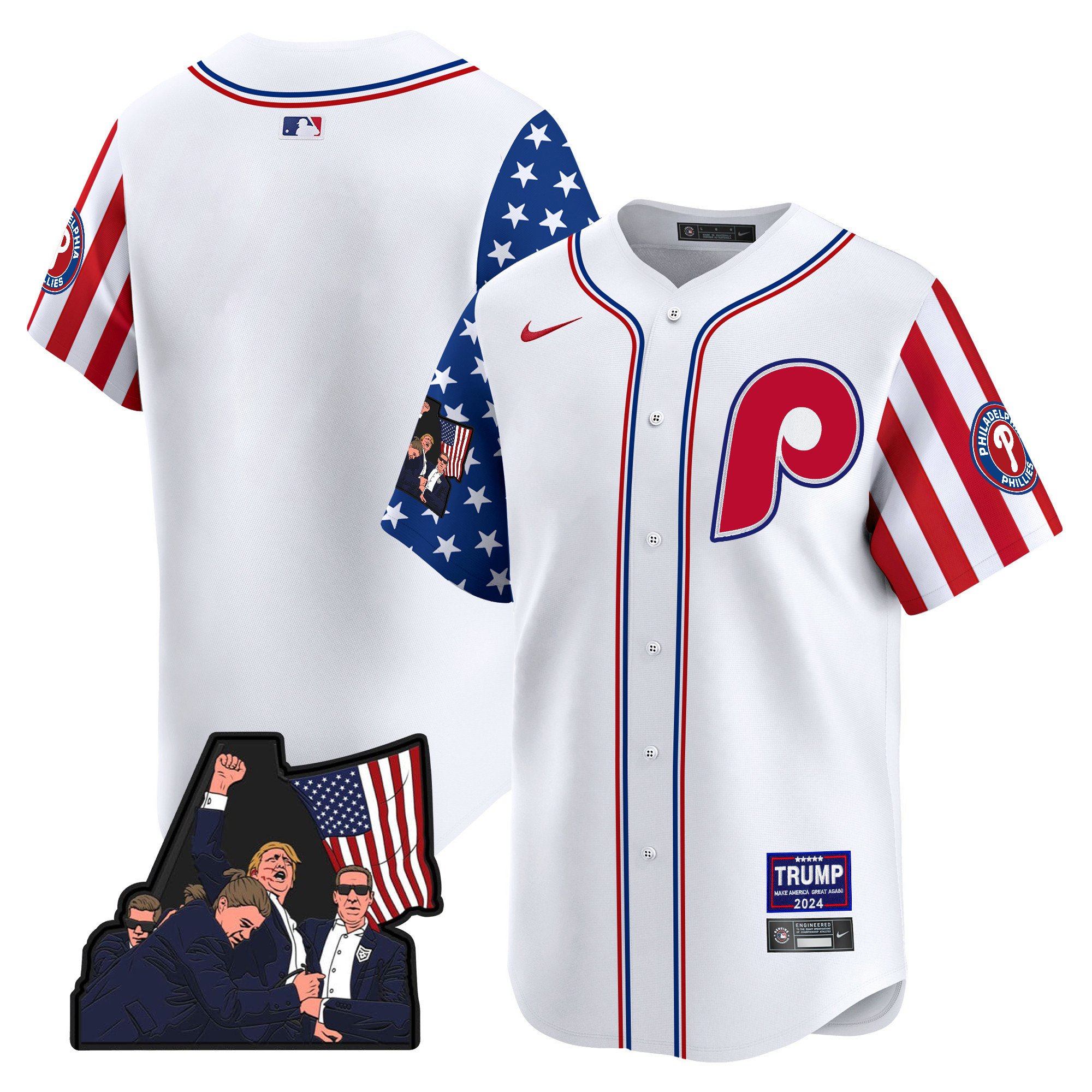 Men's Philadelphia Phillies Make American Great Again Vapor Premier Limited White Alternate Jersey - All Stitched