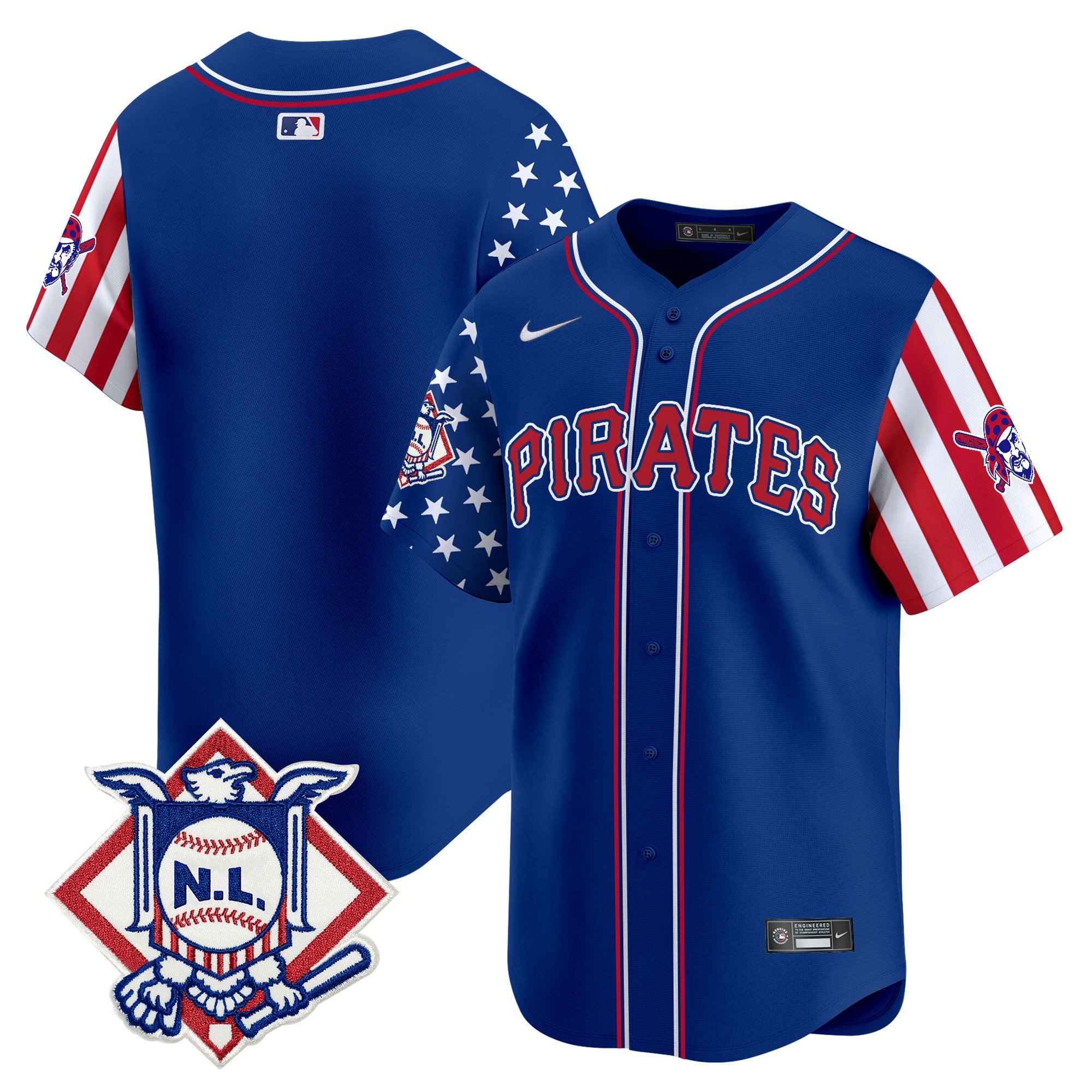 Men's Pittsburgh Pirates 2024 Fourth of July Vapor Premier Limited Royal Jersey - All Stitched