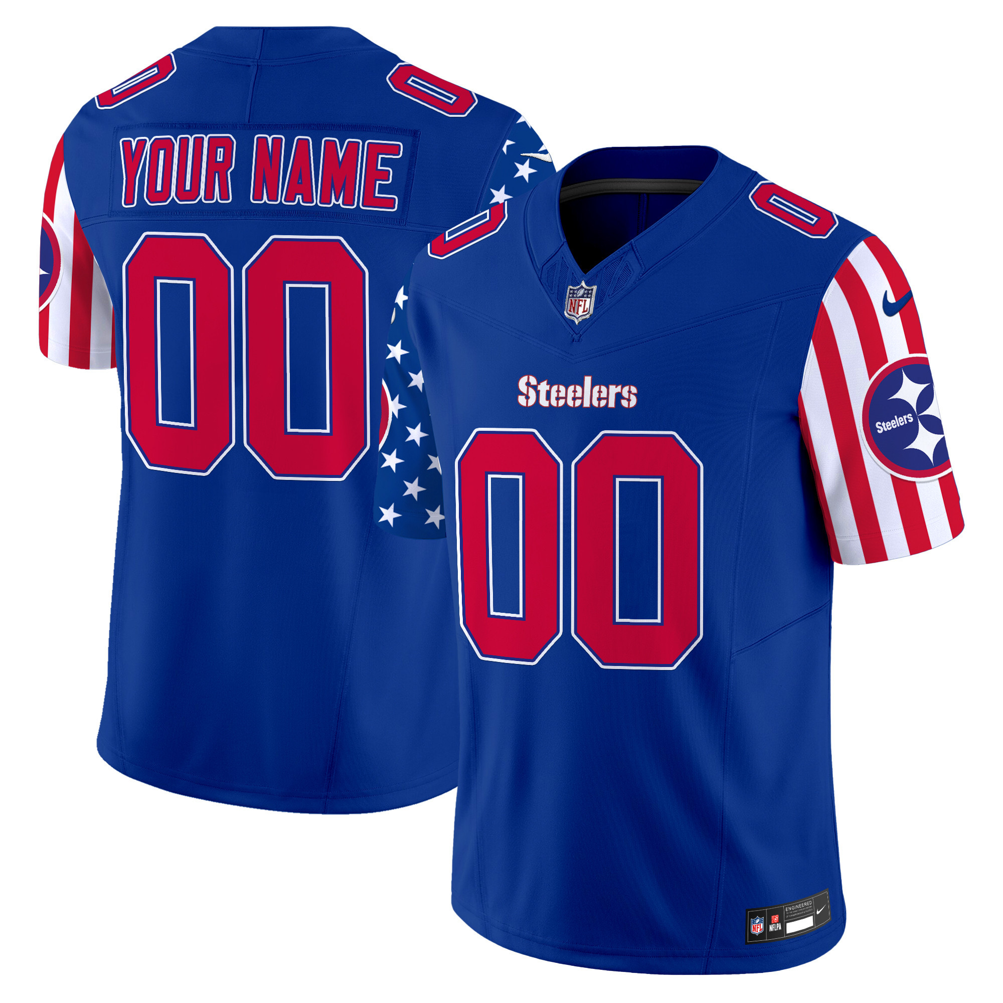 Men's Pittsburgh Steelers American Style Vapor Limited Custom Royal Jersey - All Stitched