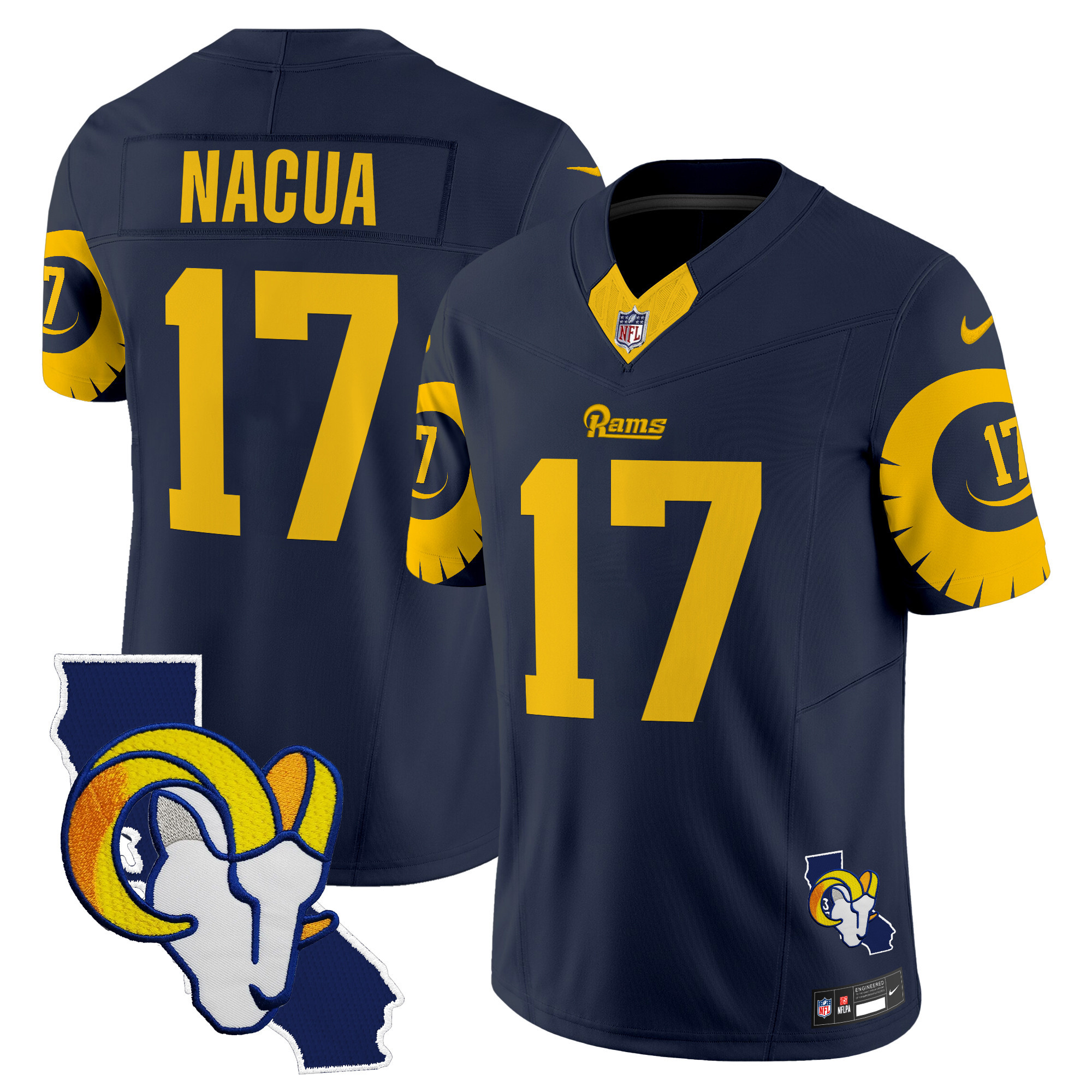 Men's Puka Nacua Los Angeles Rams Special Vapor Limited Navy Jersey V2 - All Stitched