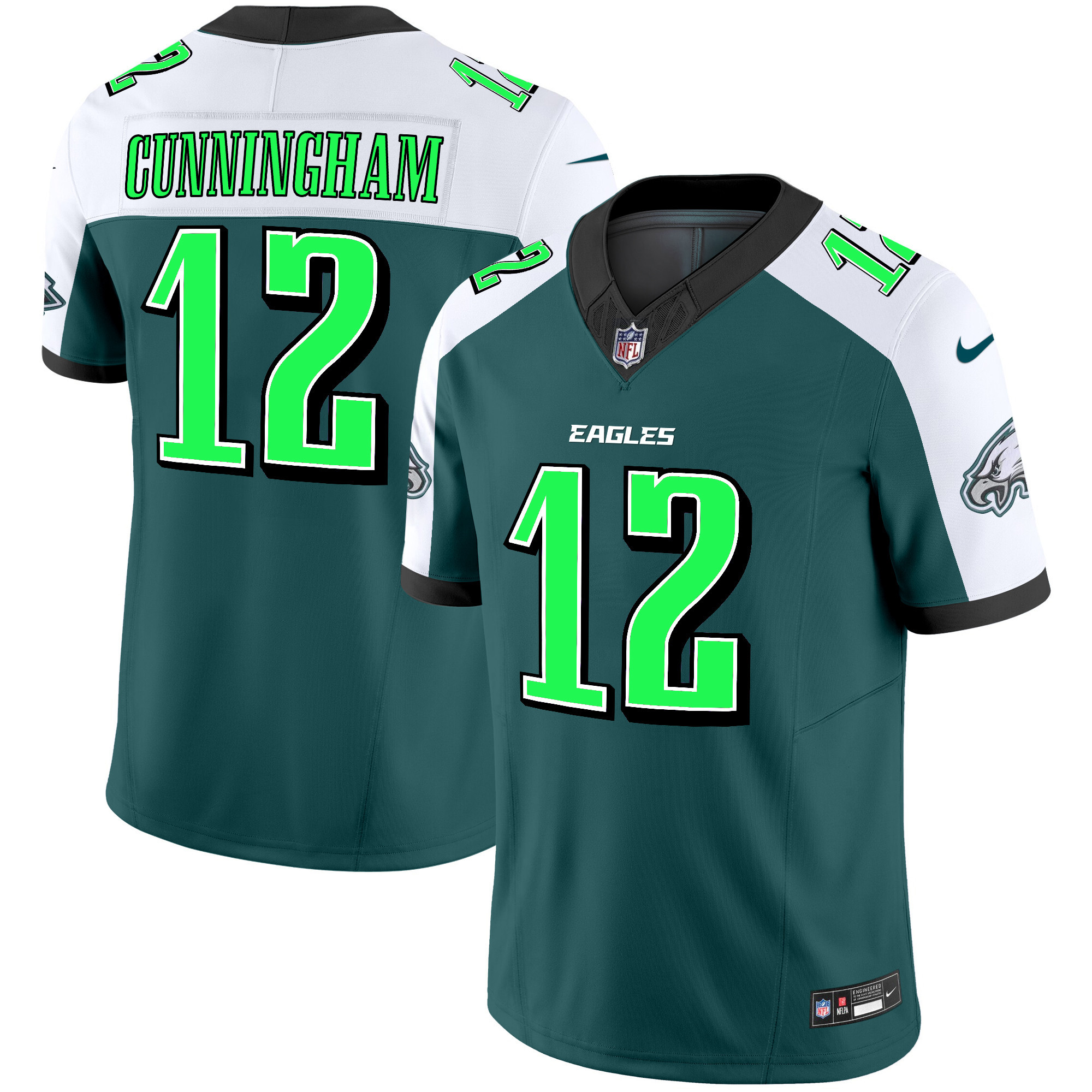 Men's Randall Cunningham Philadelphia Eagles 2024 Practice Vapor Limited Alternate Jersey - All Stitched