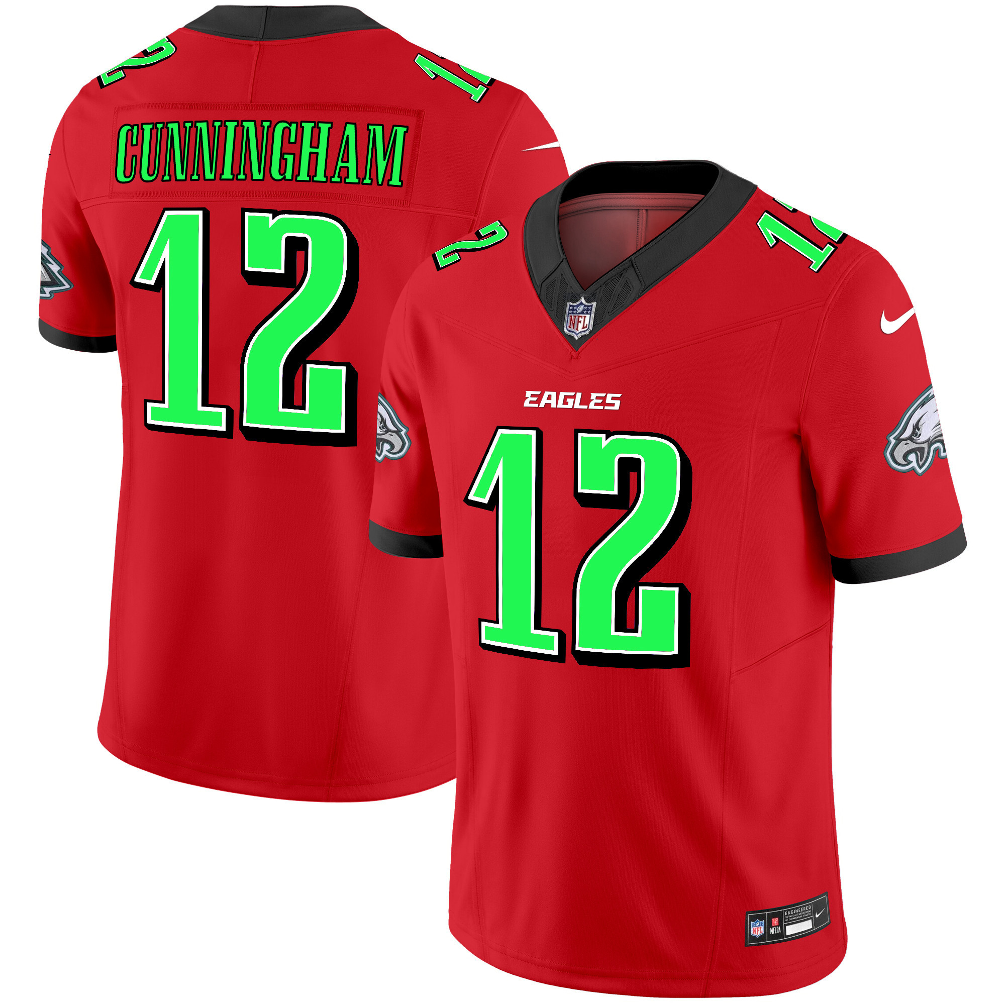 Men's Randall Cunningham Philadelphia Eagles 2024 Practice Vapor Limited Red Jersey - All Stitched