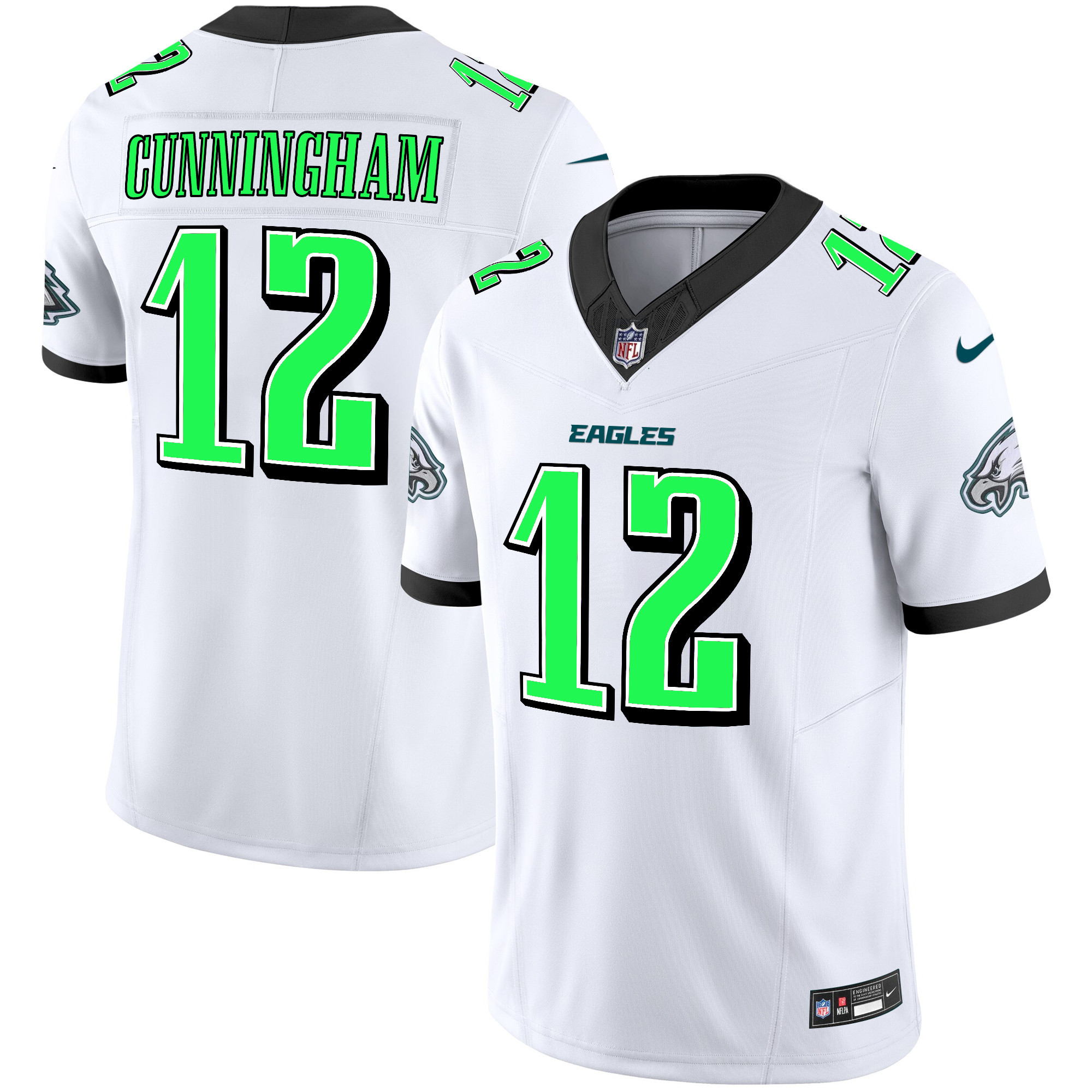 Men's Randall Cunningham Philadelphia Eagles 2024 Practice Vapor Limited White Jersey - All Stitched