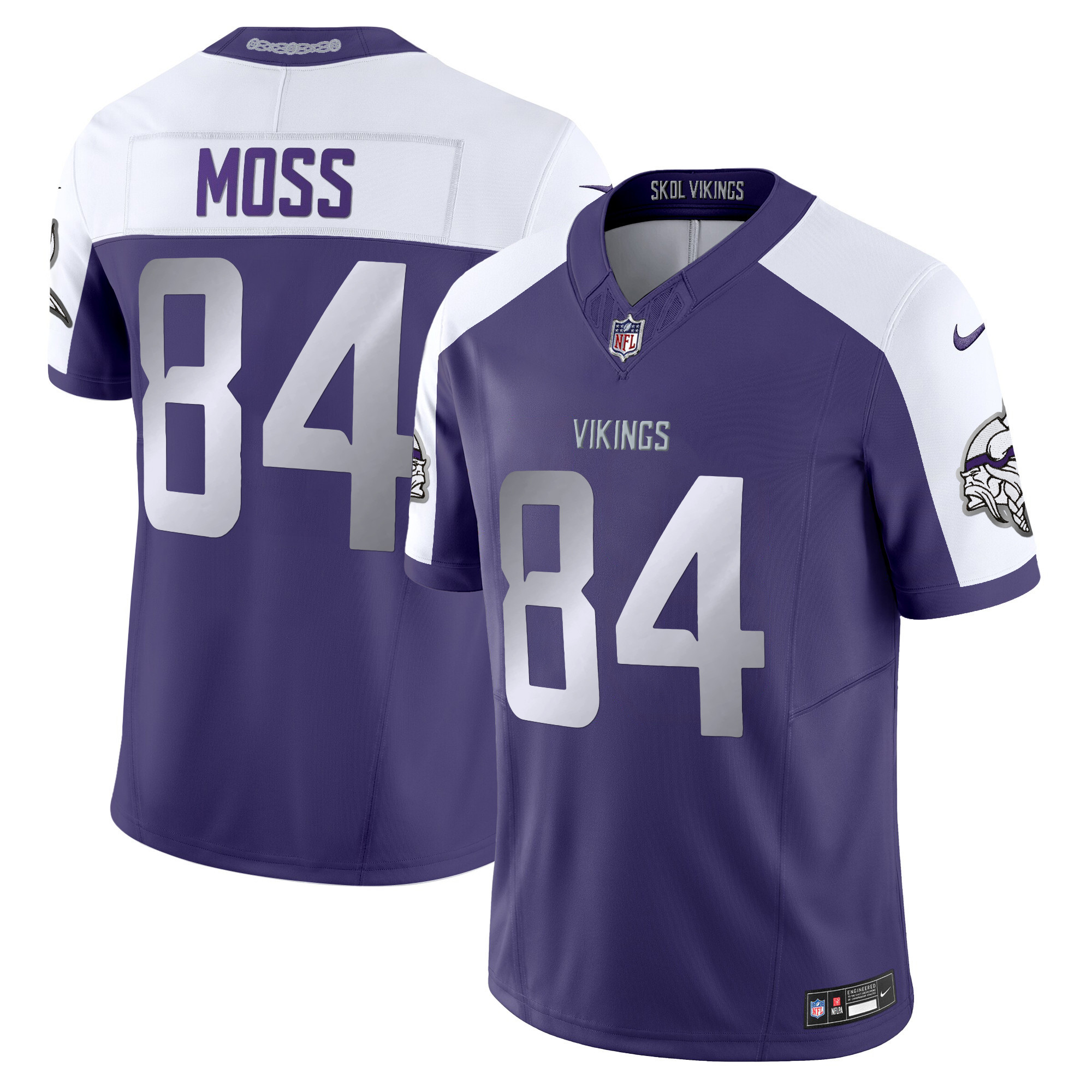 Men's Randy Moss 2024 Minnesota Vikings Winter Warrior Vapor Limited Purple Alternate Jersey - All Stitched
