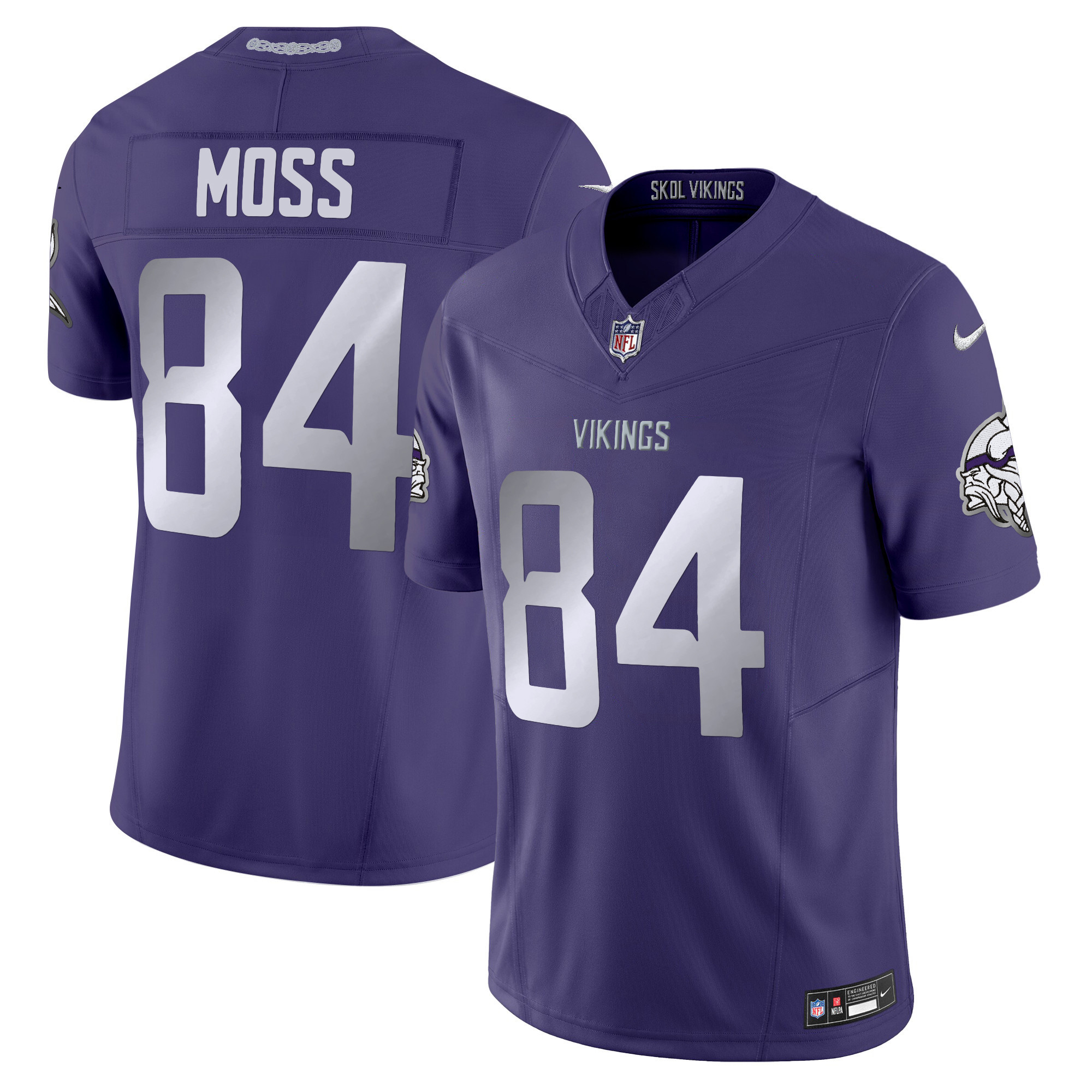 Men's Randy Moss 2024 Minnesota Vikings Winter Warrior Vapor Limited Purple Jersey - All Stitched