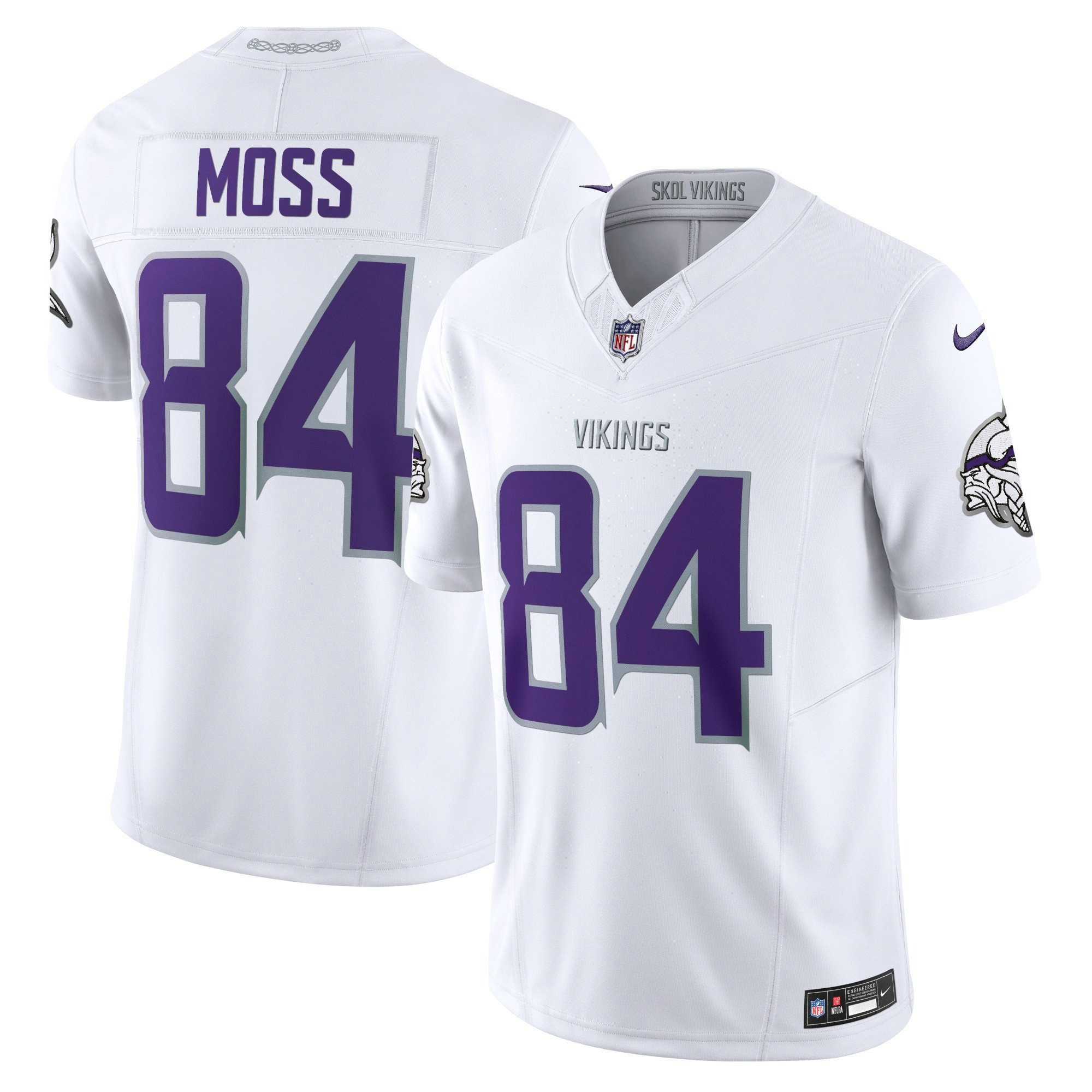 Men's Randy Moss 2024 Minnesota Vikings Winter Warrior Vapor Limited White Limited Jersey - All Stitched